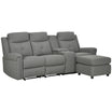 L Shaped Sofa Manual Reclining Sectional With Chaise Ottoman Storage Console Gray