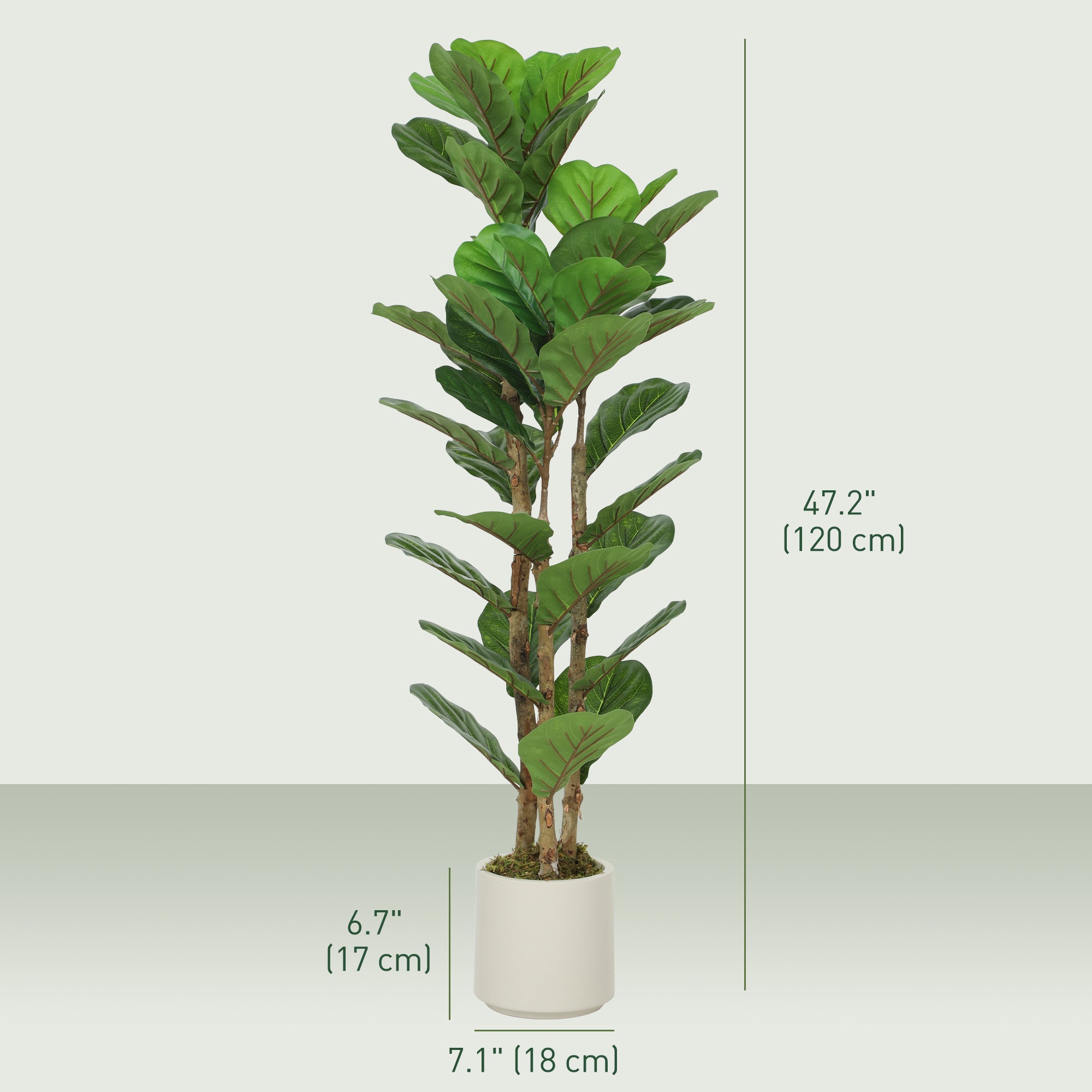 fiddle leaf fig 4 ft Lifelike 4FT Fiddle Leaf Fig Tree, Indoor Decor - Green