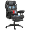 396lbs Big and Tall Office Chair Massage Chair with Footrest Lumbar Support & Reclining Black