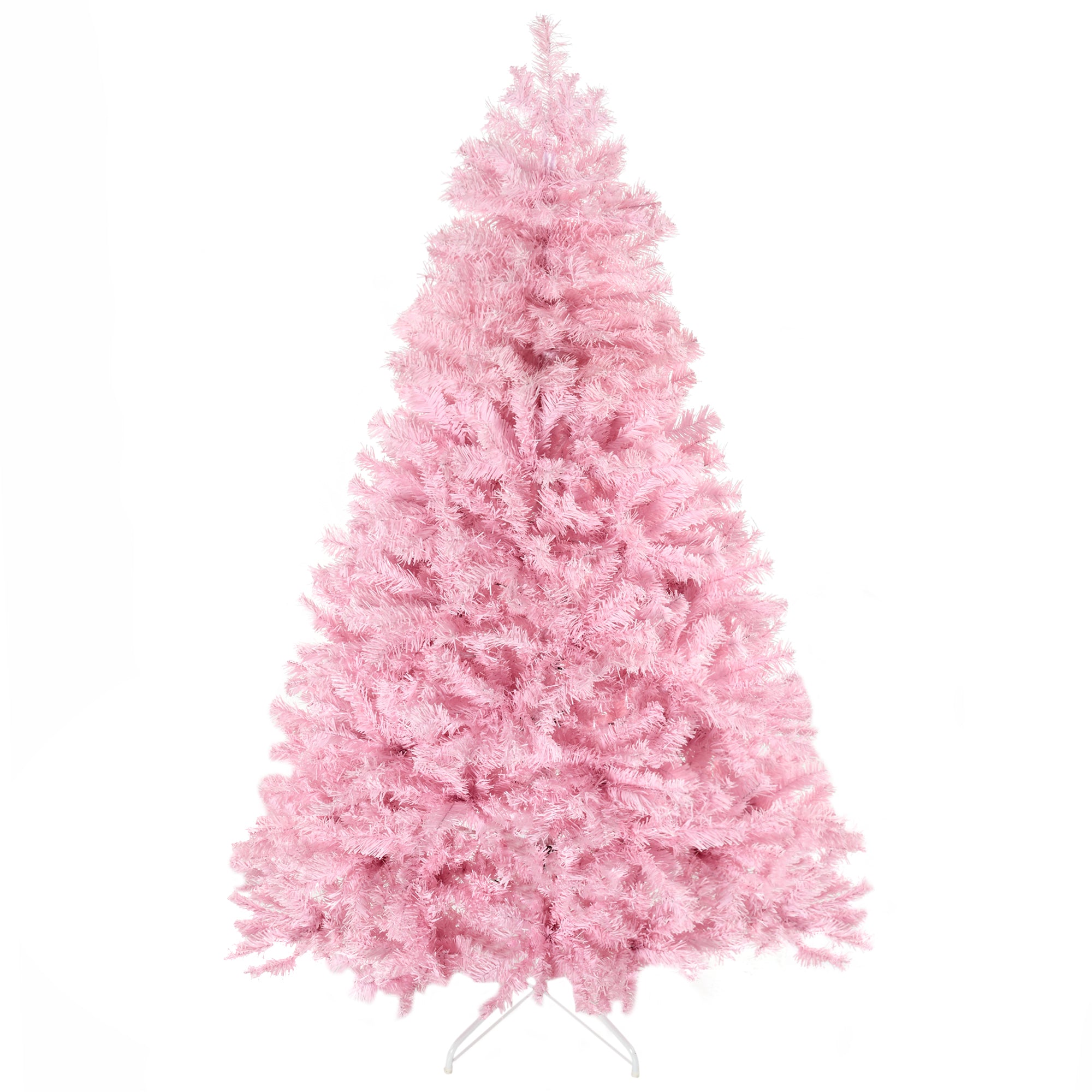 6' Artificial Pink Christmas Trees, with Auto Open, Steel Base, Wide Shape for Indoor Xmas Decoration