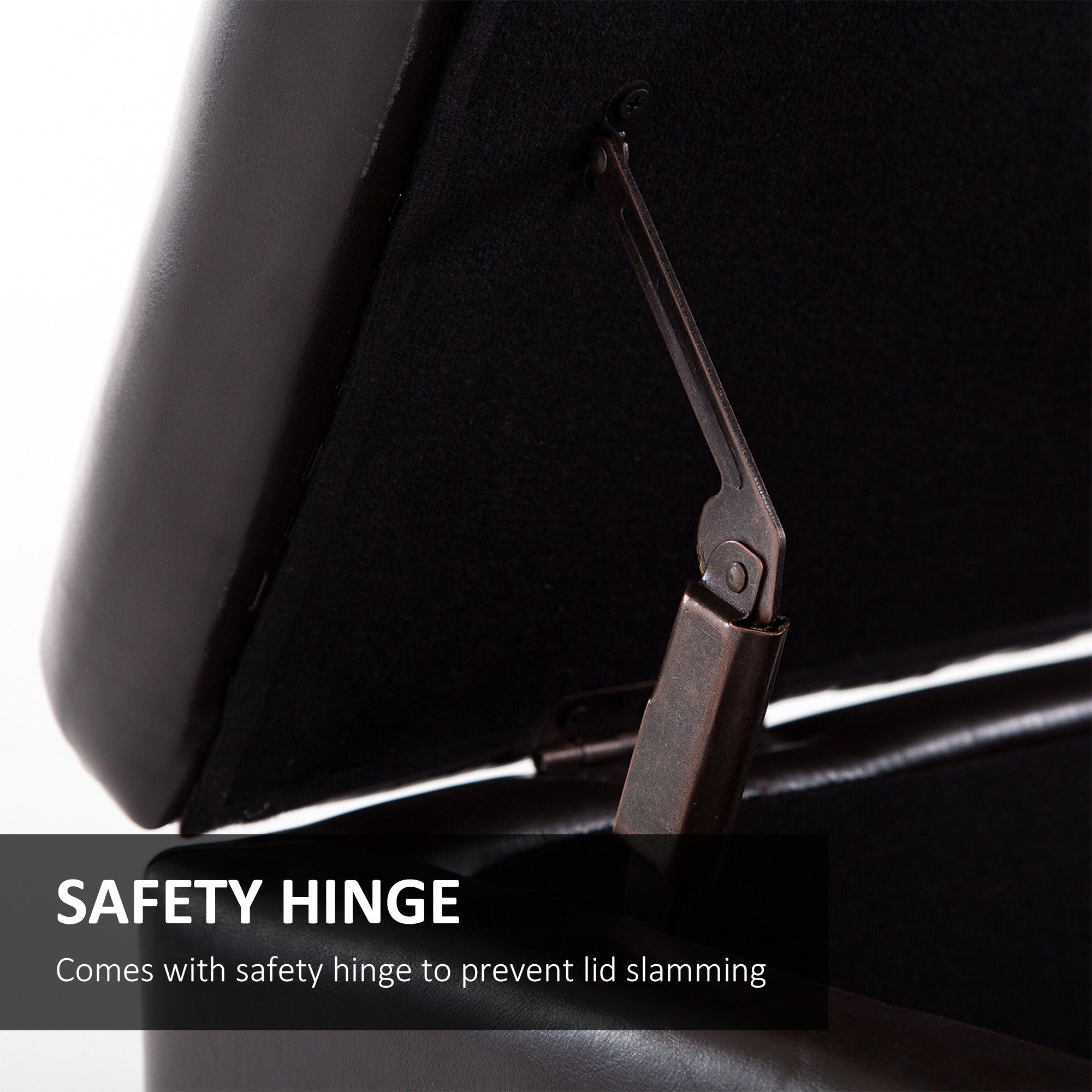 Storage Ottoman Bench, Foot Rest with Solid Wood Legs, End of Bed Bench, 51 Inches PU Leather Storage Chest for Living Room, Bedroom, Entryway, Brown