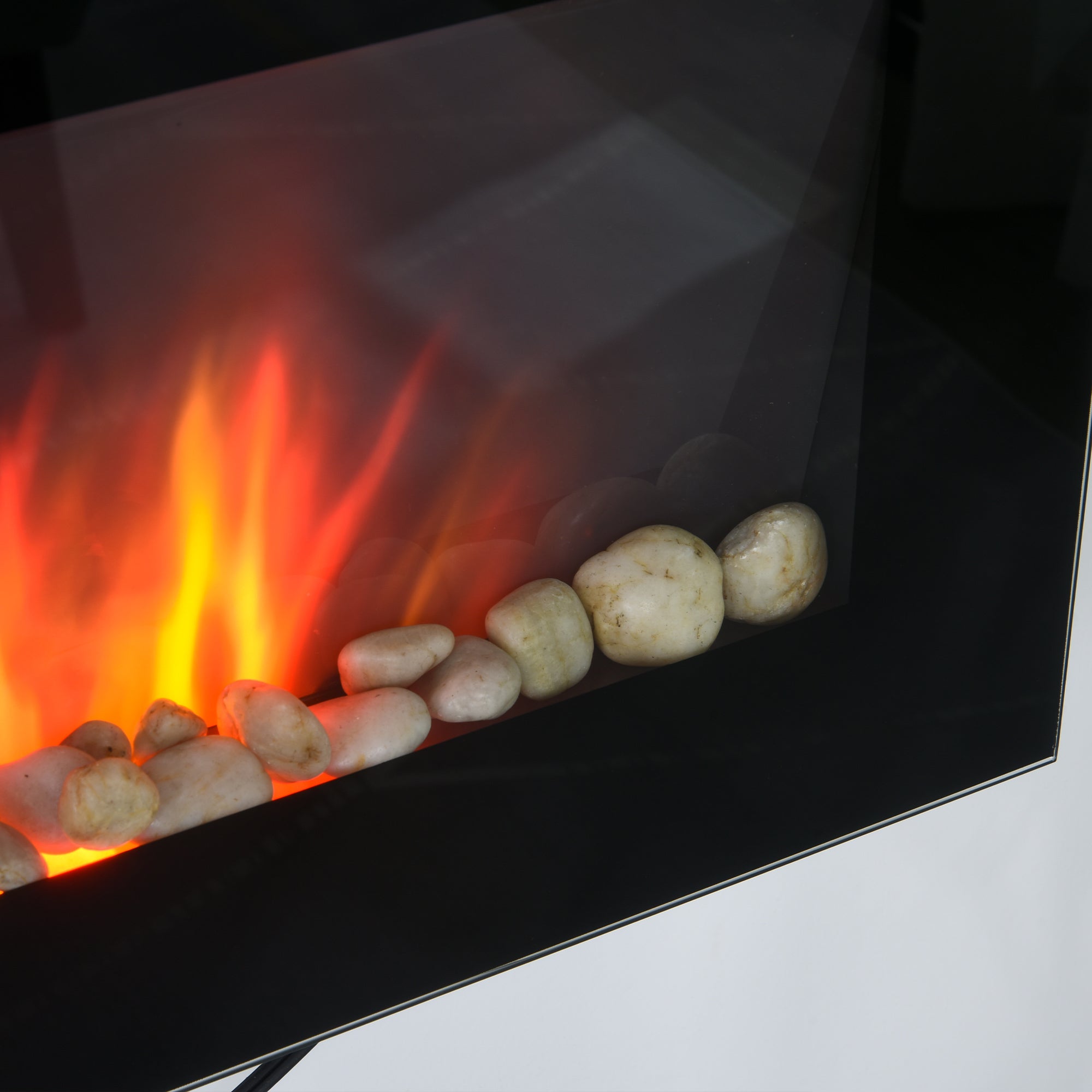 Recessed Fireplace Heater with Realistic LED Flames and Overheat Protection