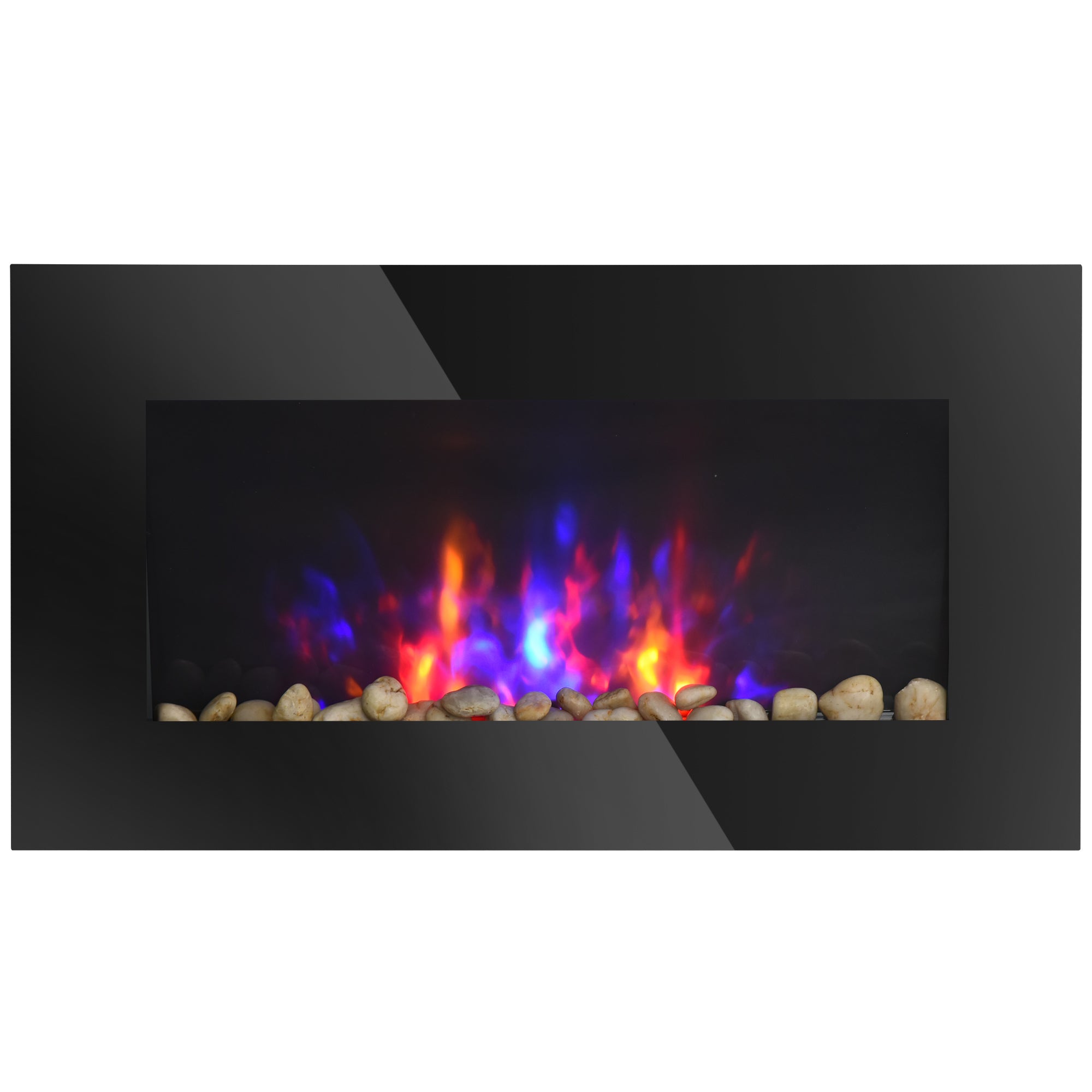 Recessed Fireplace Heater with Realistic LED Flames and Overheat Protection