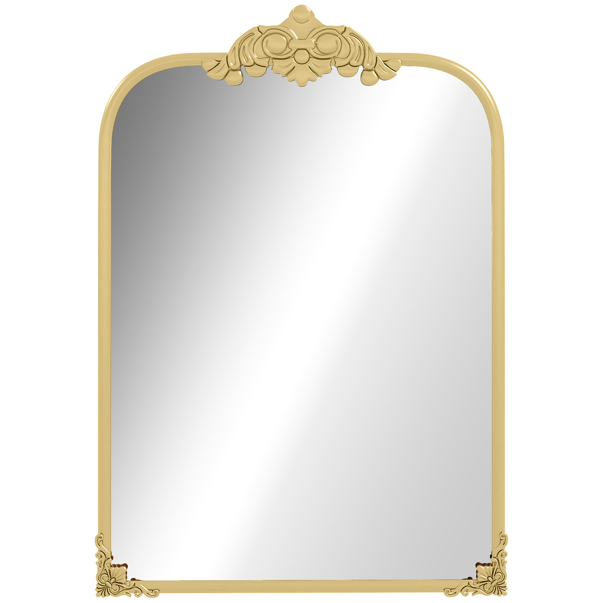 Wall Mirror, Decorative Baroque Mirror with Metal Frame, for Bedroom and Living Room, 60 x 87 cm, Gold Tone