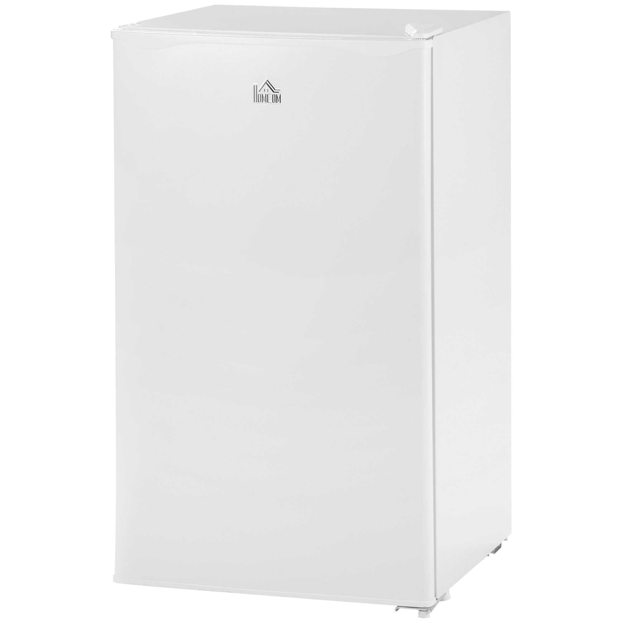 HOMCOM Mini Fridge with Freezer, 3.2 Cu. Ft. Compact Refrigerator with Adjustable Shelves, Mechanical Thermostat, Reversible Single Door for Bedroom, Dorm, Kitchen, White