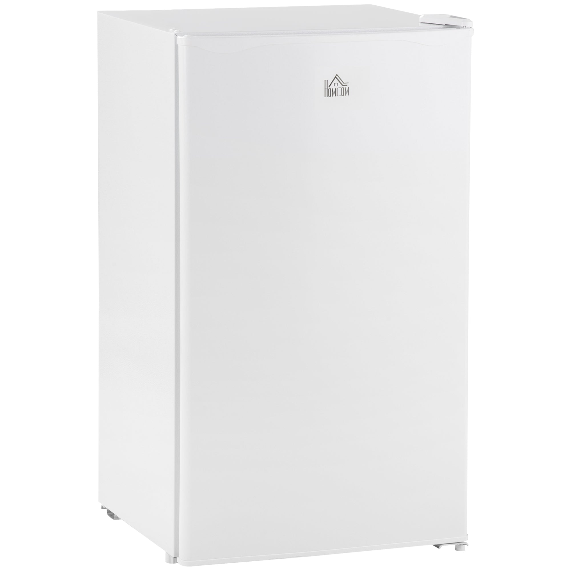 HOMCOM Mini Fridge with Freezer, 3.2 Cu. Ft. Compact Refrigerator with Adjustable Shelves, Mechanical Thermostat, Reversible Single Door for Bedroom, Dorm, Kitchen, White