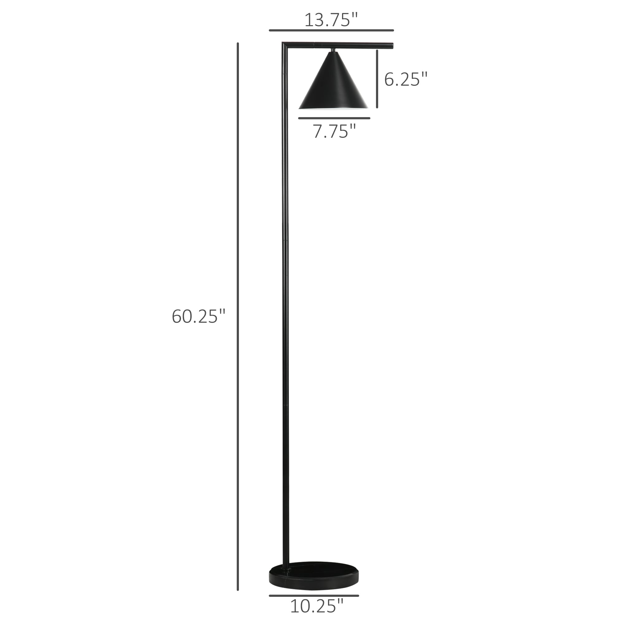 Floor Lamp For Living Room Bedroom Lighting Modern Adjustable Standing Lamp 13 75X10 25X60 25 Black