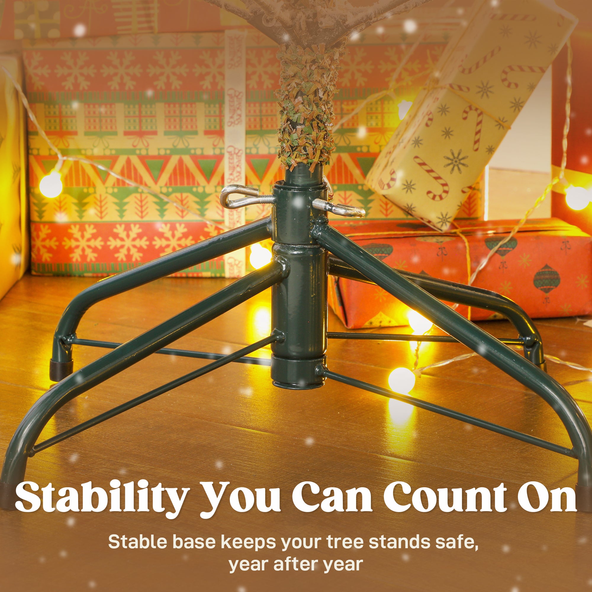 6ft Artificial Spruce Slim Christmas Tree, Snow Flocked Xmas Tree w/ 1,207 Branch Tips, Foldable Metal Stand and Hinged Branches, Noble Holiday Decor