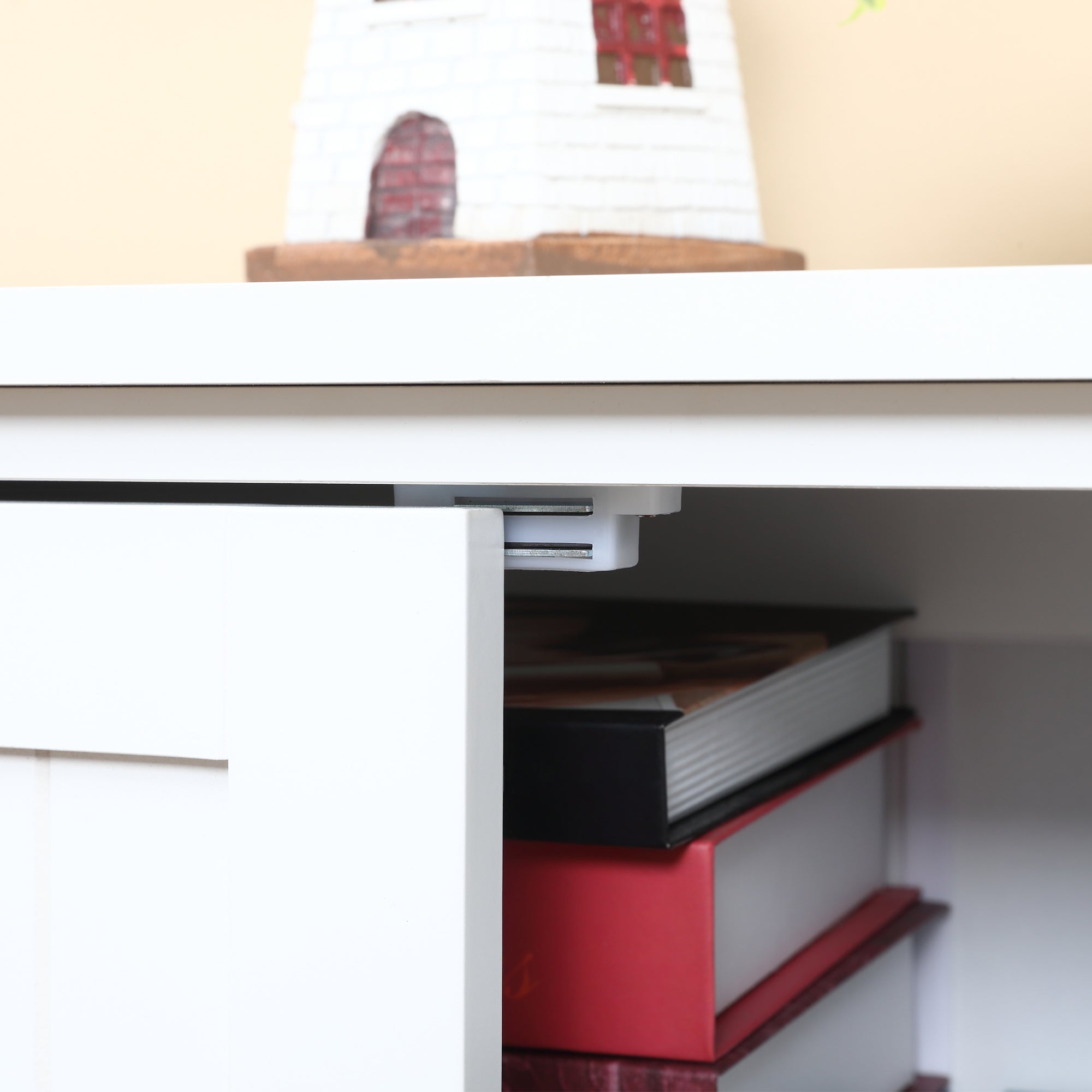 Accent Floor Storage Cabinet Kitchen Pantry with Adjustable Shelves and 2 Lower Doors White