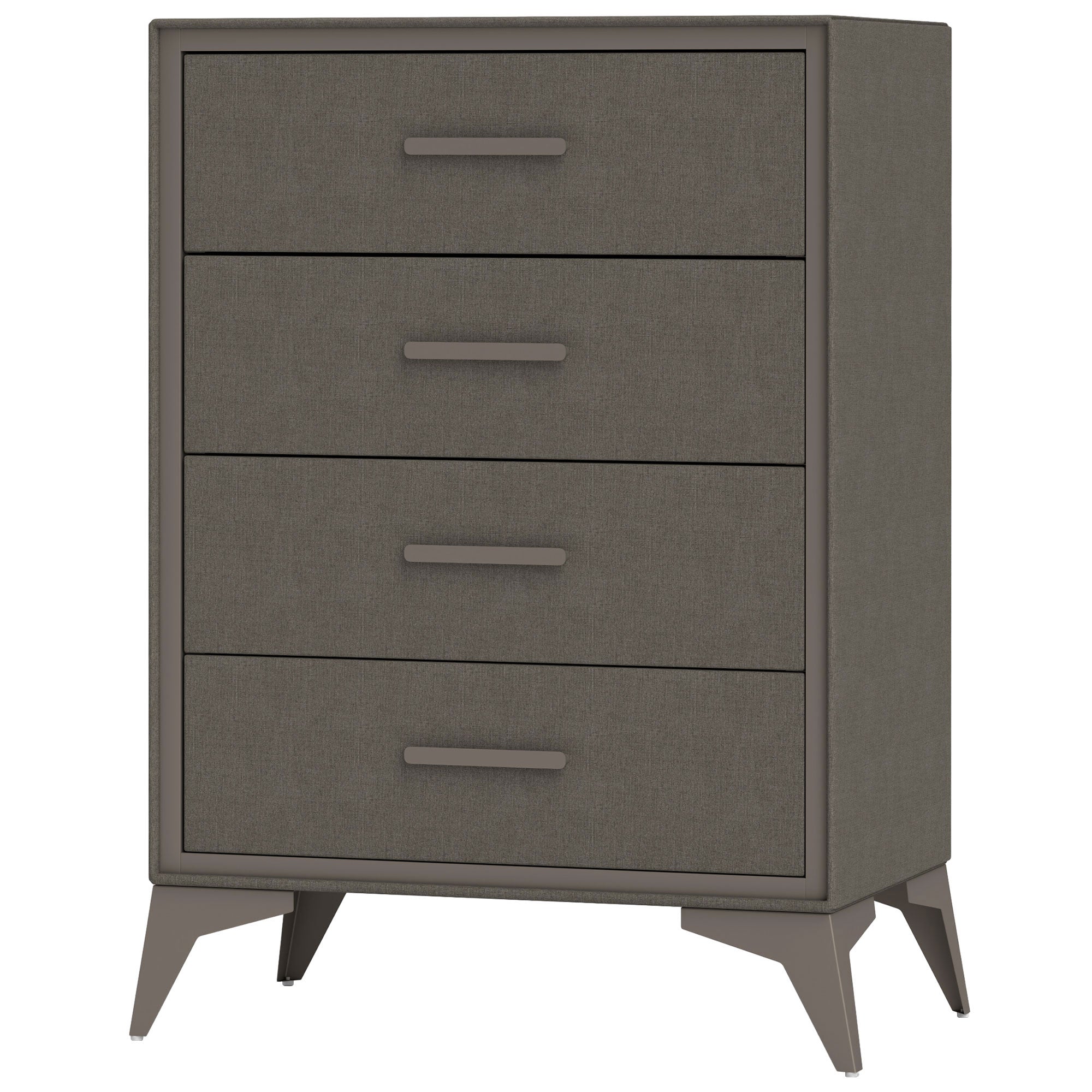 HOMCOM Chest of Drawers, 4 Drawer Fabric Dresser with Steel Frame for Bedroom, Living Room, Easy to Assemble, Brown