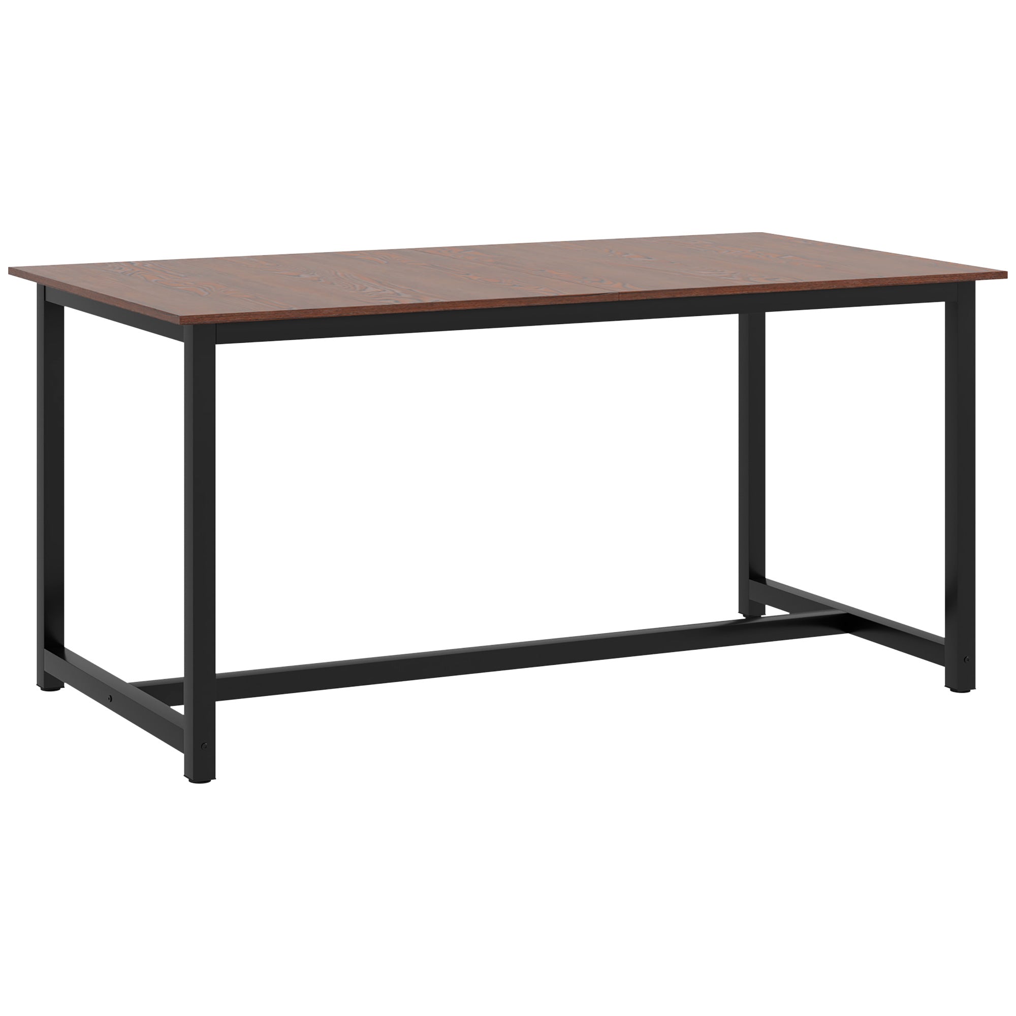 HOMCOM 4-6 Extendable Dining Table, Industrial Folding Kitchen Table with Steel Frame, 63"-79" Adjustable Tabletop, Brown Wood Grain