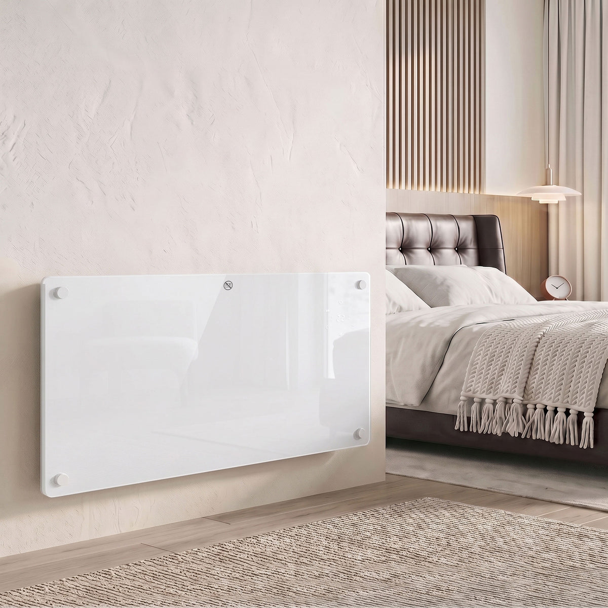 2000W Smart Glass Panel Heater Wall Mounted & Freestanding, Wifi Enabled, Works With Alexa & Google Home, Electric Heater with Weekly Timer, Open Window & Anti-Frost Mode, Thermostat, White