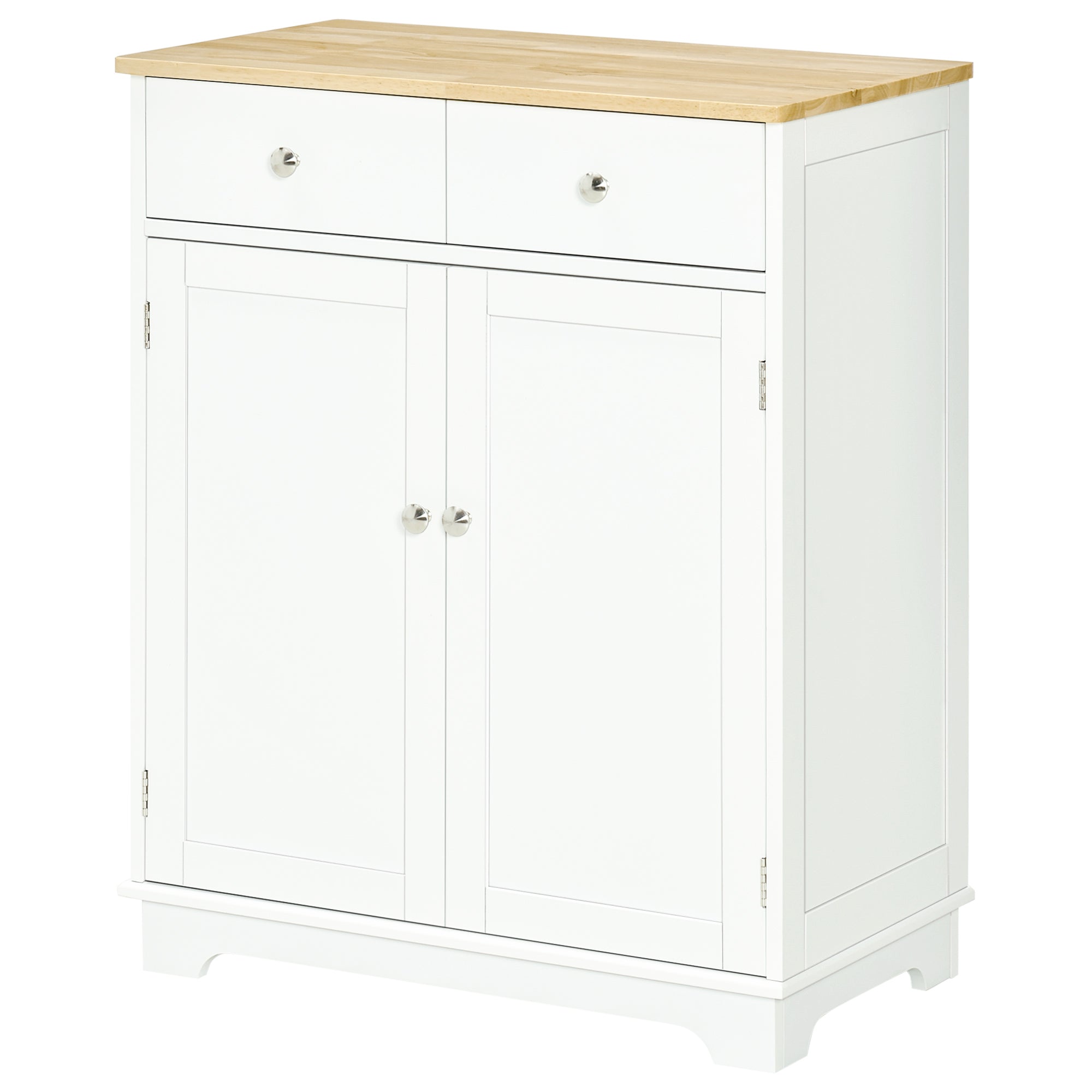 Kitchen Storage Cabinet, Sideboard Floor Cupboard Distressed White