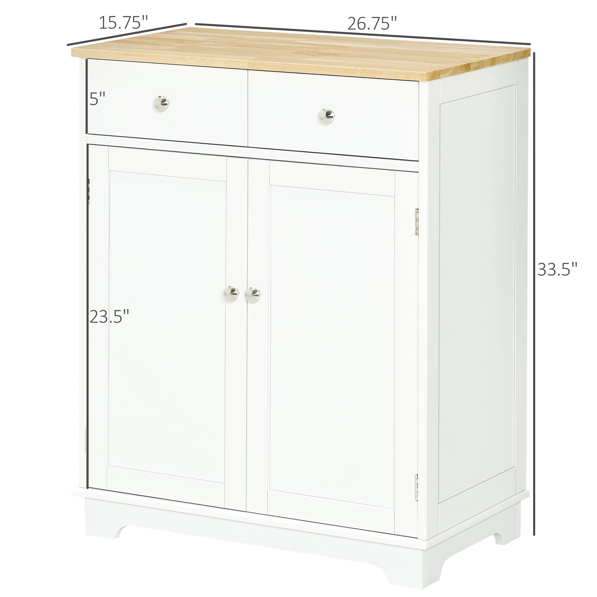 Kitchen Storage Cabinet, Sideboard Floor Cupboard Distressed White