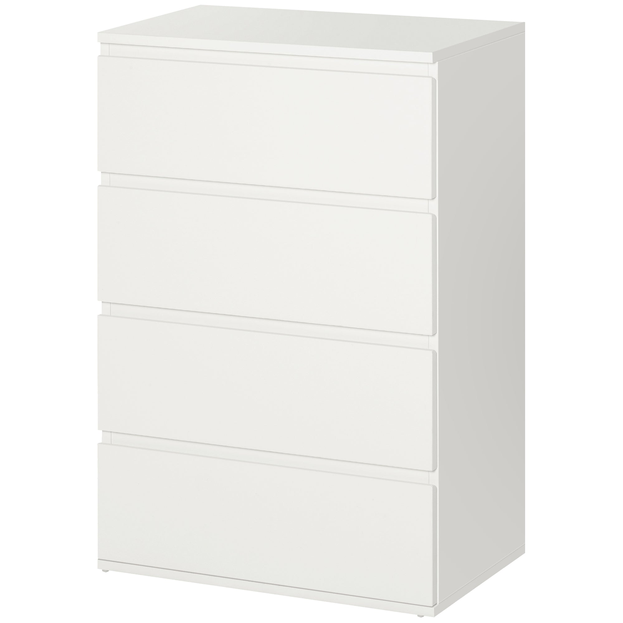 HOMCOM Chest of Drawer, 4 Drawers Storage Cabinet Freestanding Drawer Unit for Bedroom, White