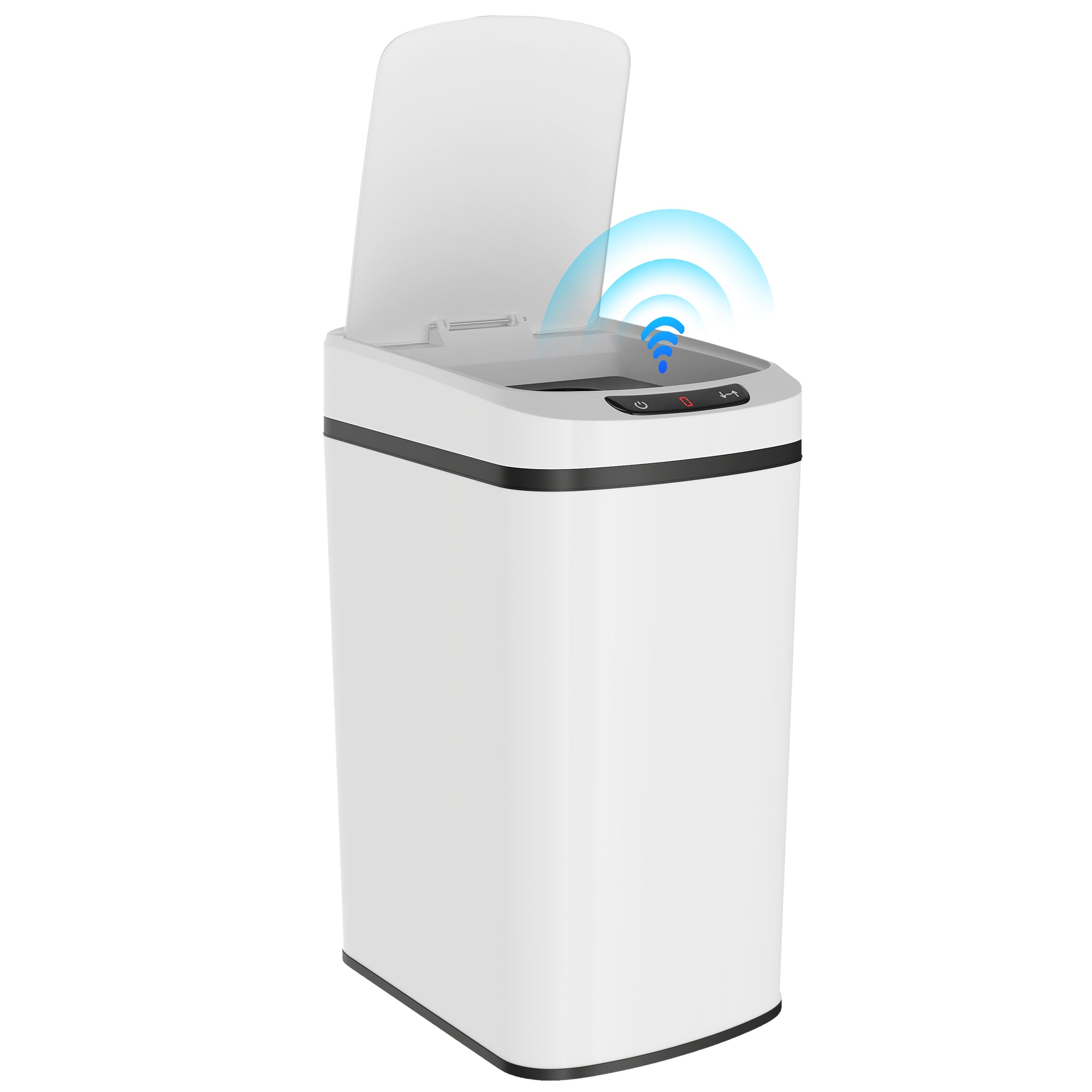 12L Sensor Bin, Automatic Touchless Motion Sensor Kitchen Bin, Compact Trash Can with Fingerprint Resistant Stainless Steel for Hygienic Gyms, Home Office Use, White