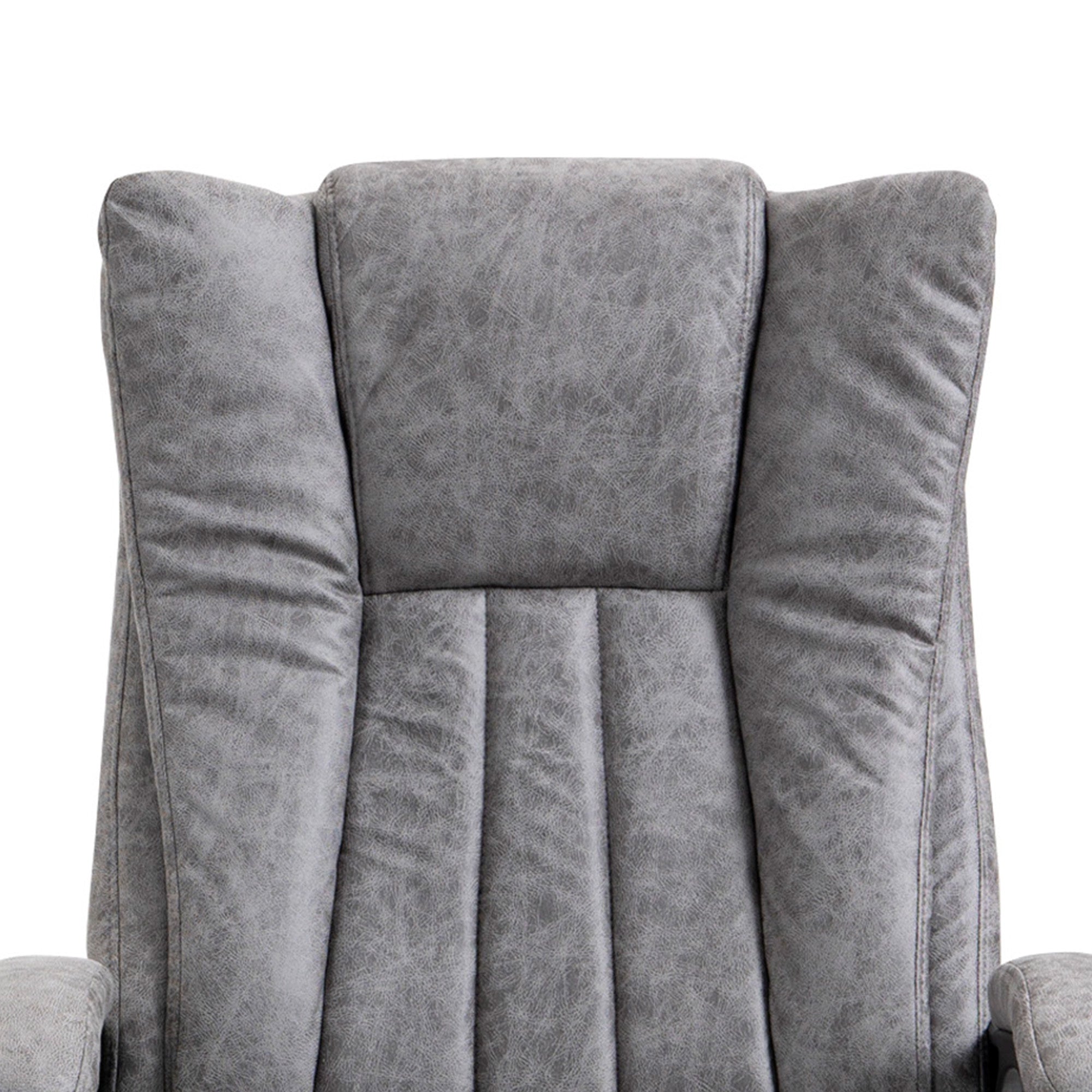 Vinsetto Office Chair, Microfibre Reclining Computer Desk Chair with Footrest and Adjustable Height, Swivel Wheels for Home Office, Grey