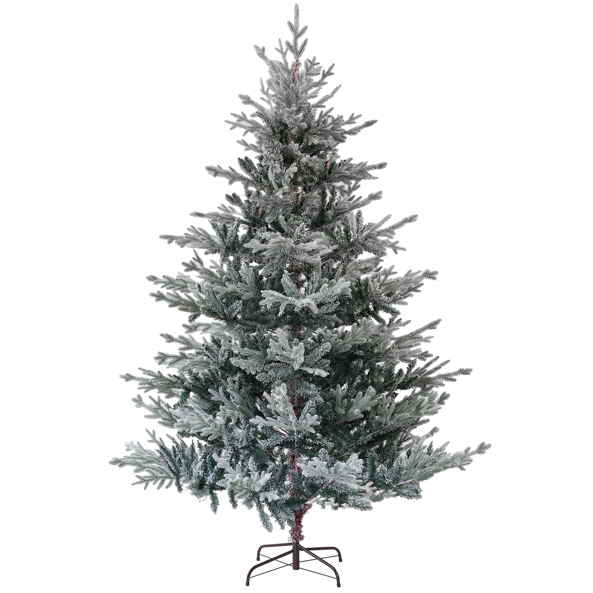 7.5 Foot Artificial Nordic Pine Christmas Tree with Snow, Easy Assembly, Hinged Xmas Tree for Home Office Holiday