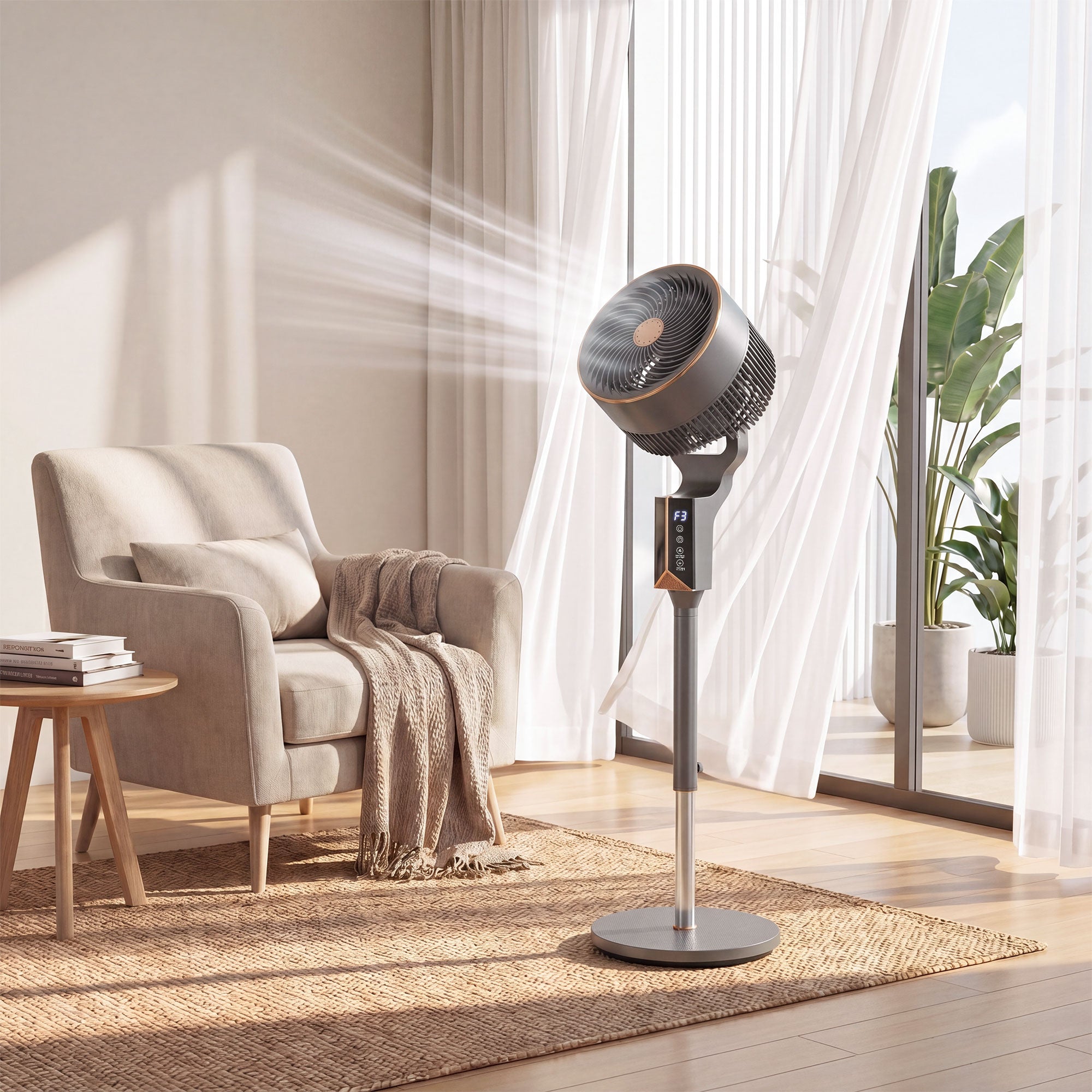 20 dB Silent Standing Fan for Bedroom, 46" Pedestal Fan with 65° Oscillating, 85° Vertical Tilt, 8 Speeds, Remote Control, 12H Timer, Adjustable Height, Grey