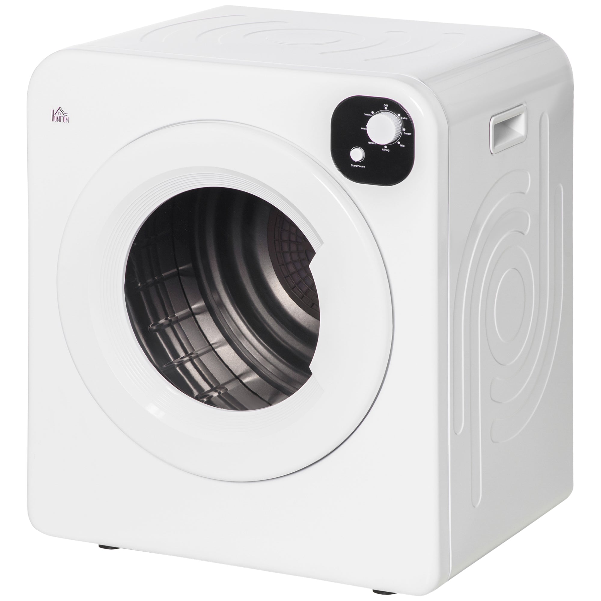 Compact Laundry Dryer 1300W Portable Clothes Dryer with 3.2 cu.ft Stainless Steel Drum, Front Load Electric Dryer, White