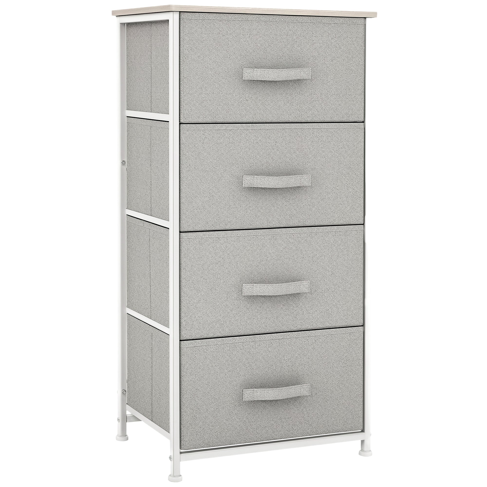 4-Drawer Linen Storage Organizer - White | HOMCOM 4-Drawer Linen Storage Organizer - White | HOMCOM