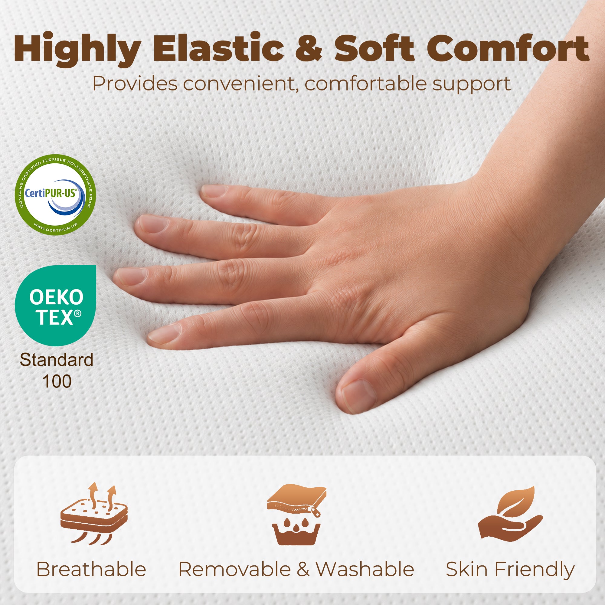 Trifold Mattress, 6 Inch Memory Foam Foldable Mattress, Twin Portable Folding Floor Bed with Washable Cover, Cooling Gel Topper for Guest, Camping, RV, Travel, Yoga, Made in USA, 75" x 38" x 6"