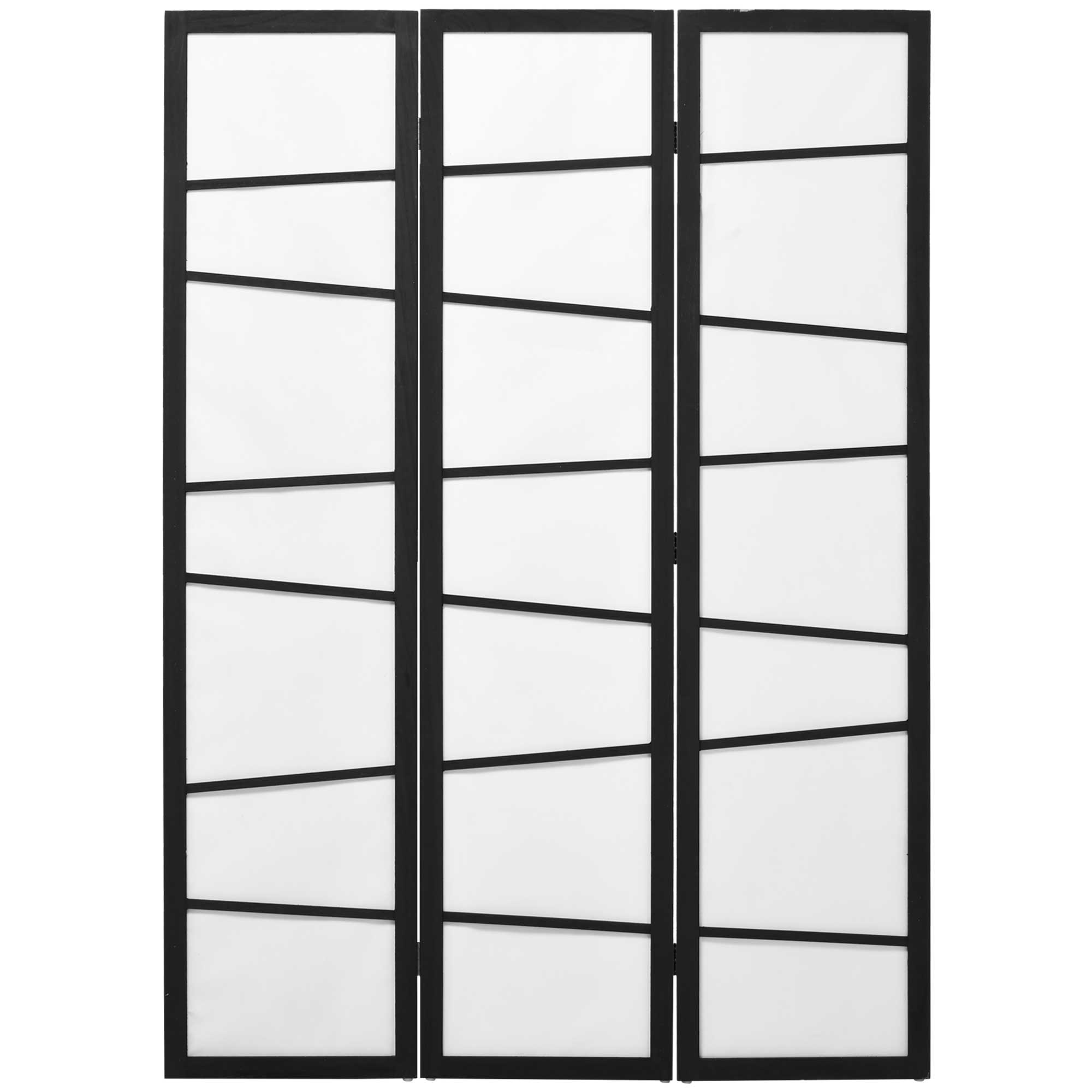 HOMCOM 3 Panel Wood Room Divider, 5.6ft Folding Privacy Screen, Freestanding Wall Partition Divider, White