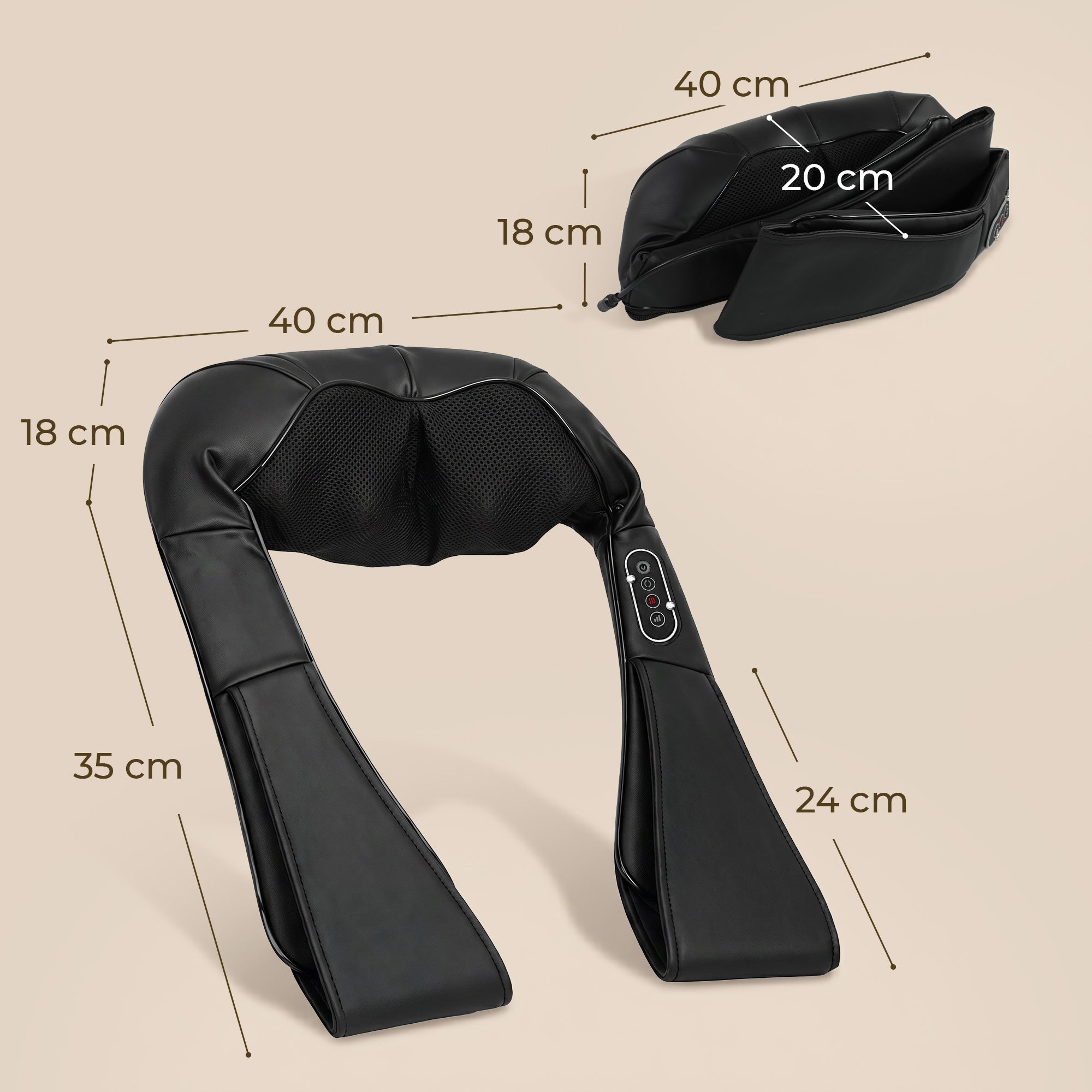 Cordless Neck Massager with Heat, Deep Tissue 4D Shiatsu Neck and Shoulder Massager for Back, Waist and Leg, for Car Home Office, Gifts for Men and Women