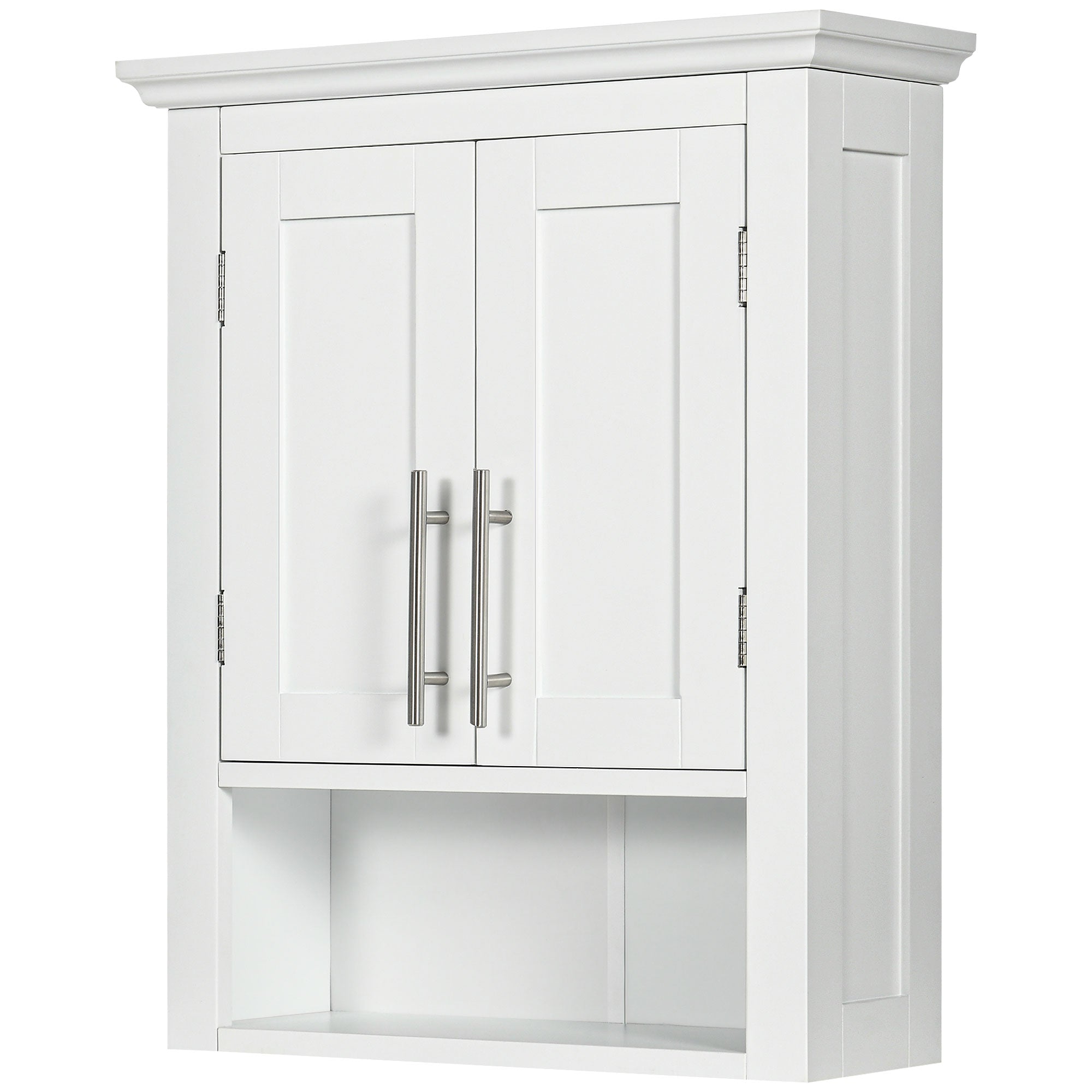 kleankin Bathroom Wall Cabinet, Medicine Cabinet, Over Toilet Storage Cabinet with Shelf for Living Room and Entryway, White