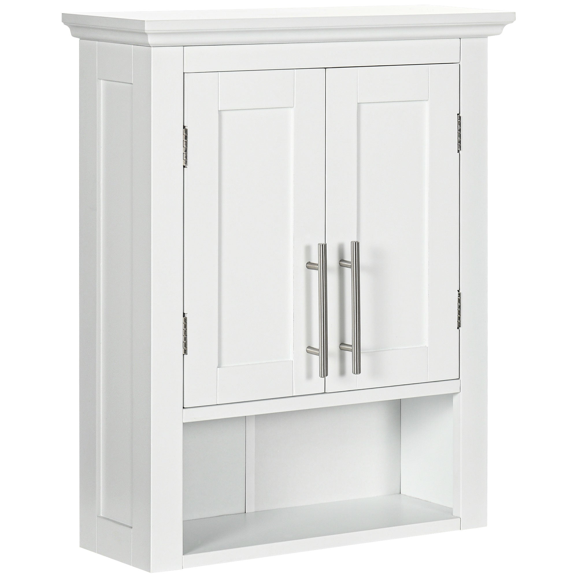 kleankin Bathroom Wall Cabinet, Medicine Cabinet, Over Toilet Storage Cabinet with Shelf for Living Room and Entryway, White