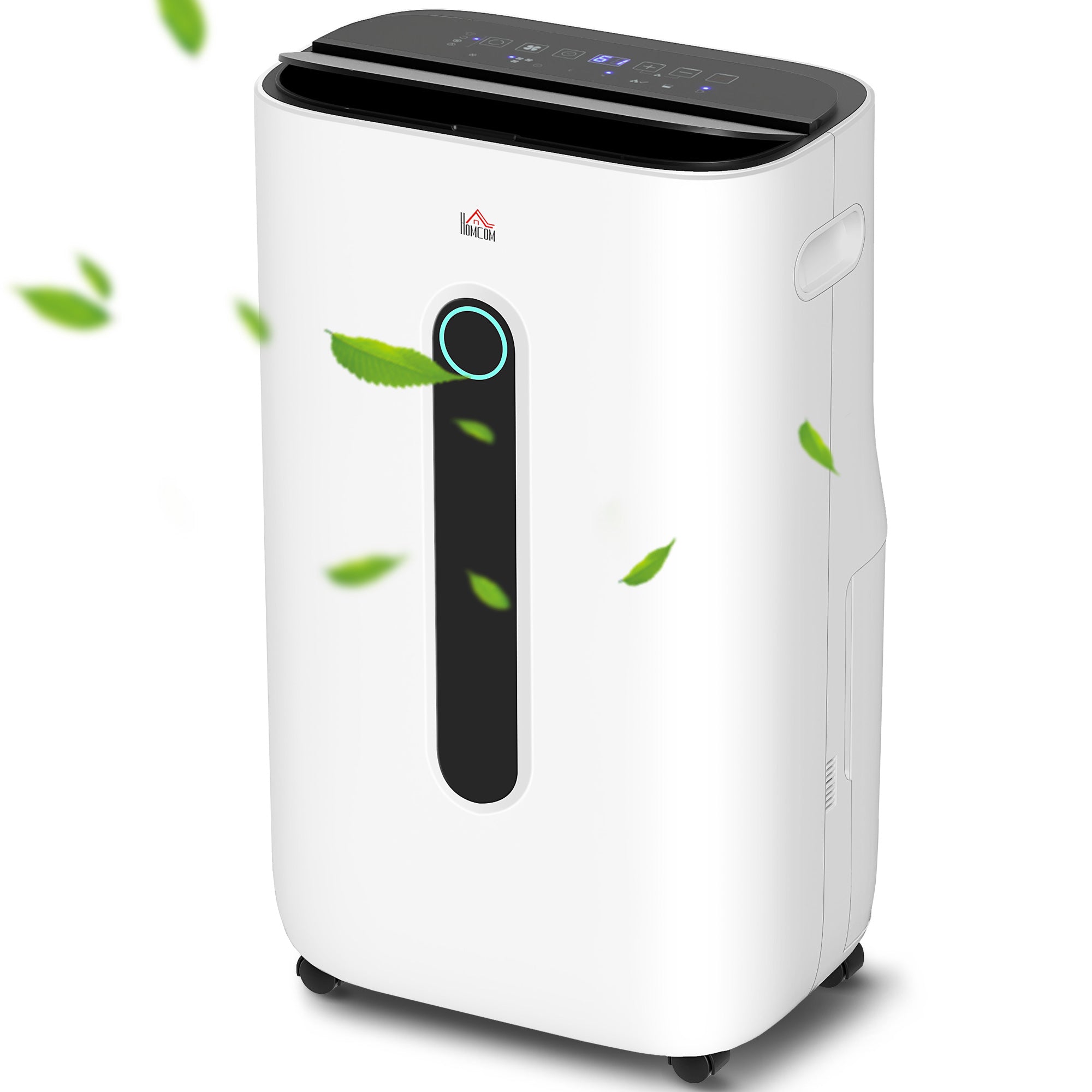 HOMCOM 20L/Day Dehumidifier with Air Purifier and HEPA Filter, 24H Timer, 4 Modes, Electric Moisture Air Dehumidifier for Home Laundry Basement, White