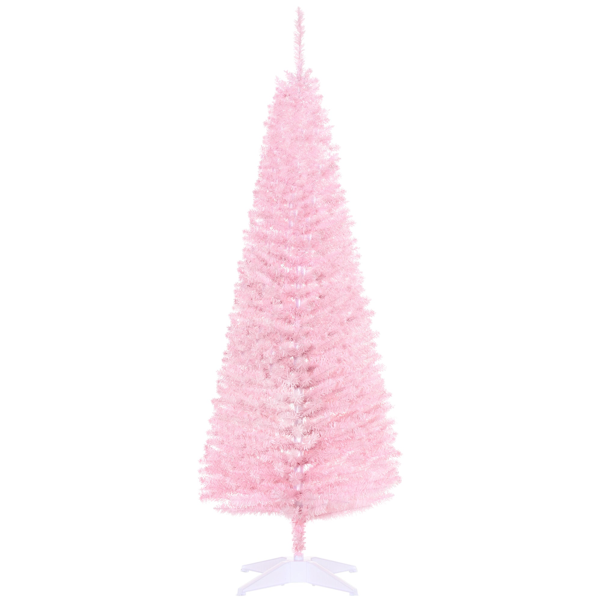 5' Artificial Pencil Christmas Tree Slim Xmas Tree with 294 Branch Tips and Plastic Stand Pink