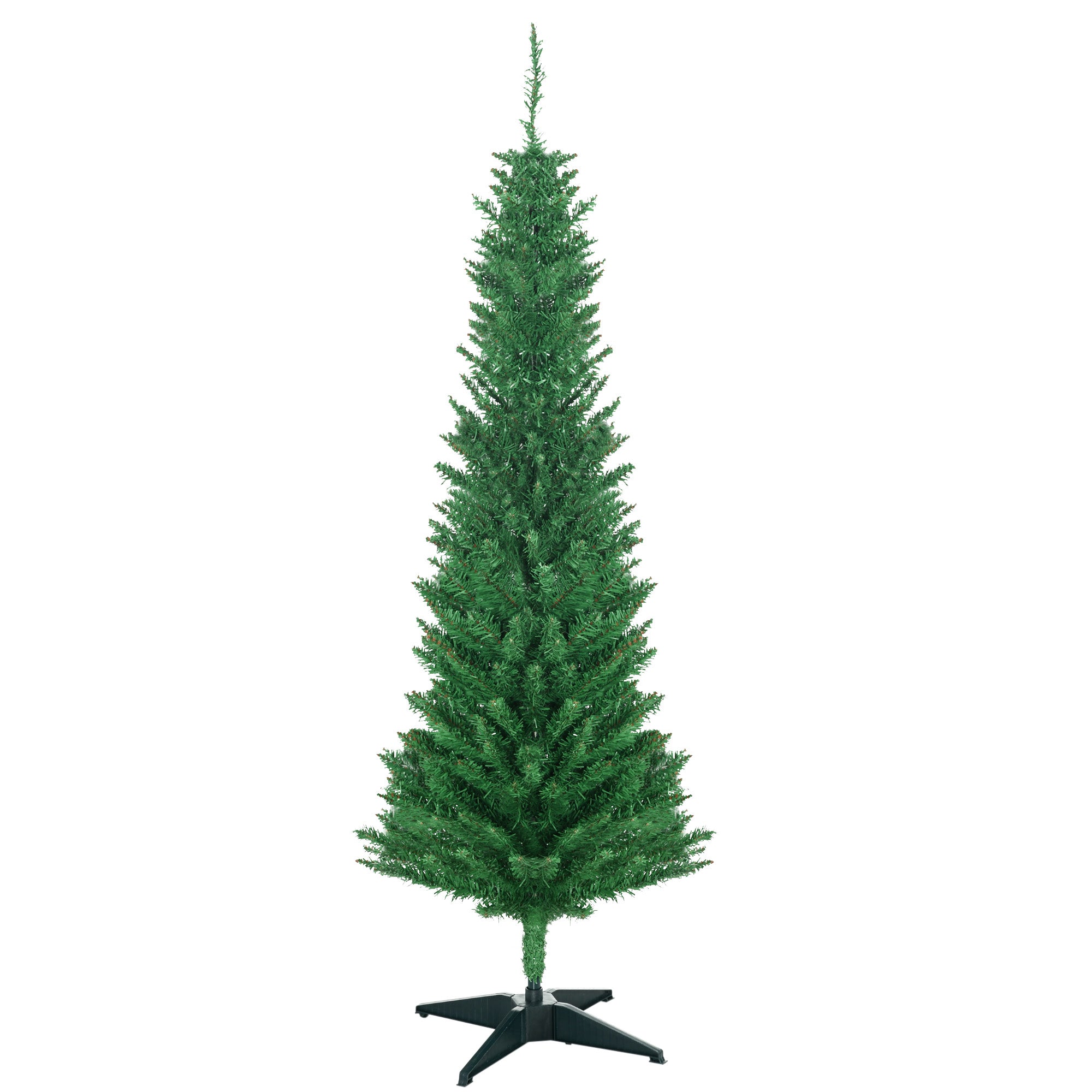 5FT Decorated Christmas Tree Pencil Tree with 294 Realistic Branch Tips and Plastic Stand Light Green