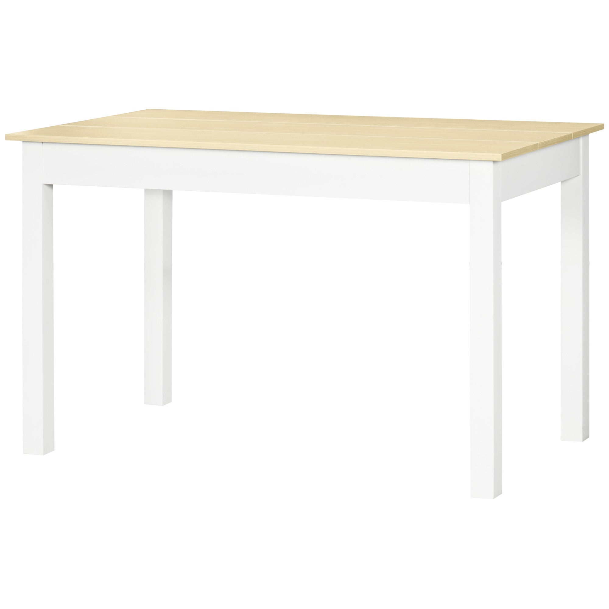 HOMCOM Dining Table for 4 to 6, Modern Kitchen Table with Wood Effect Tabletop, Thick Legs, 120cm, Oak Wood Grain