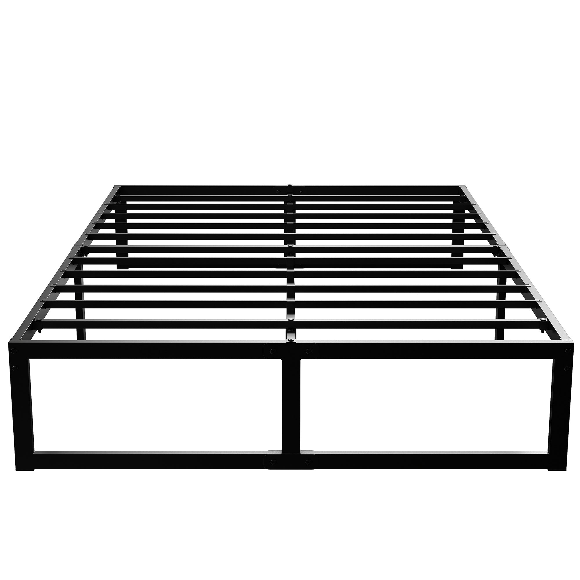 4ft6 Double Bed Frame with Underbed Storage, 32.5 cm Height, Metal Platform Bed Frame with Steel Slat Support, Noise-Free, Easy Assembly, Black