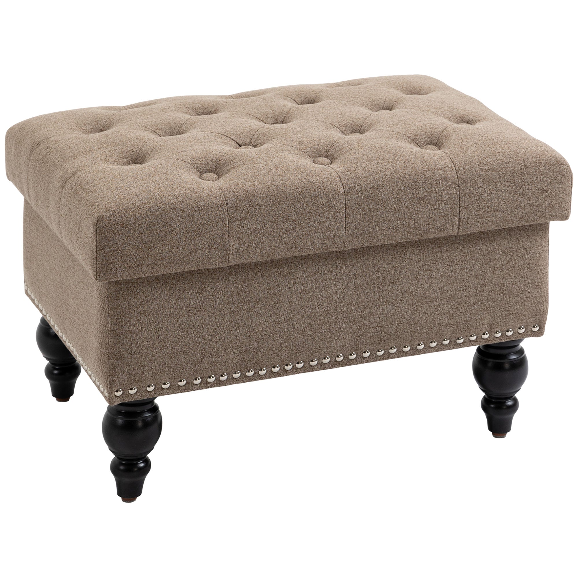 Ottoman with Storage for Living Room 25" Storage Ottoman with Removable Lid Brown