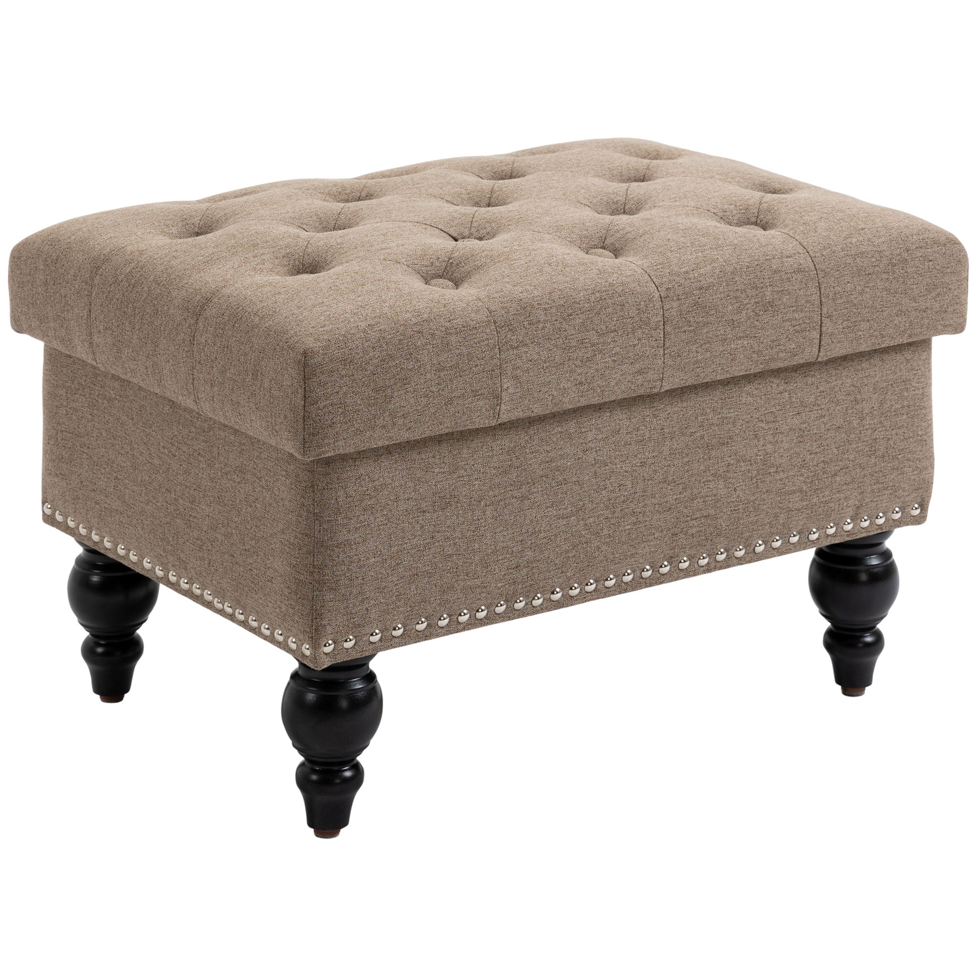 Ottoman with Storage for Living Room 25" Storage Ottoman with Removable Lid Brown