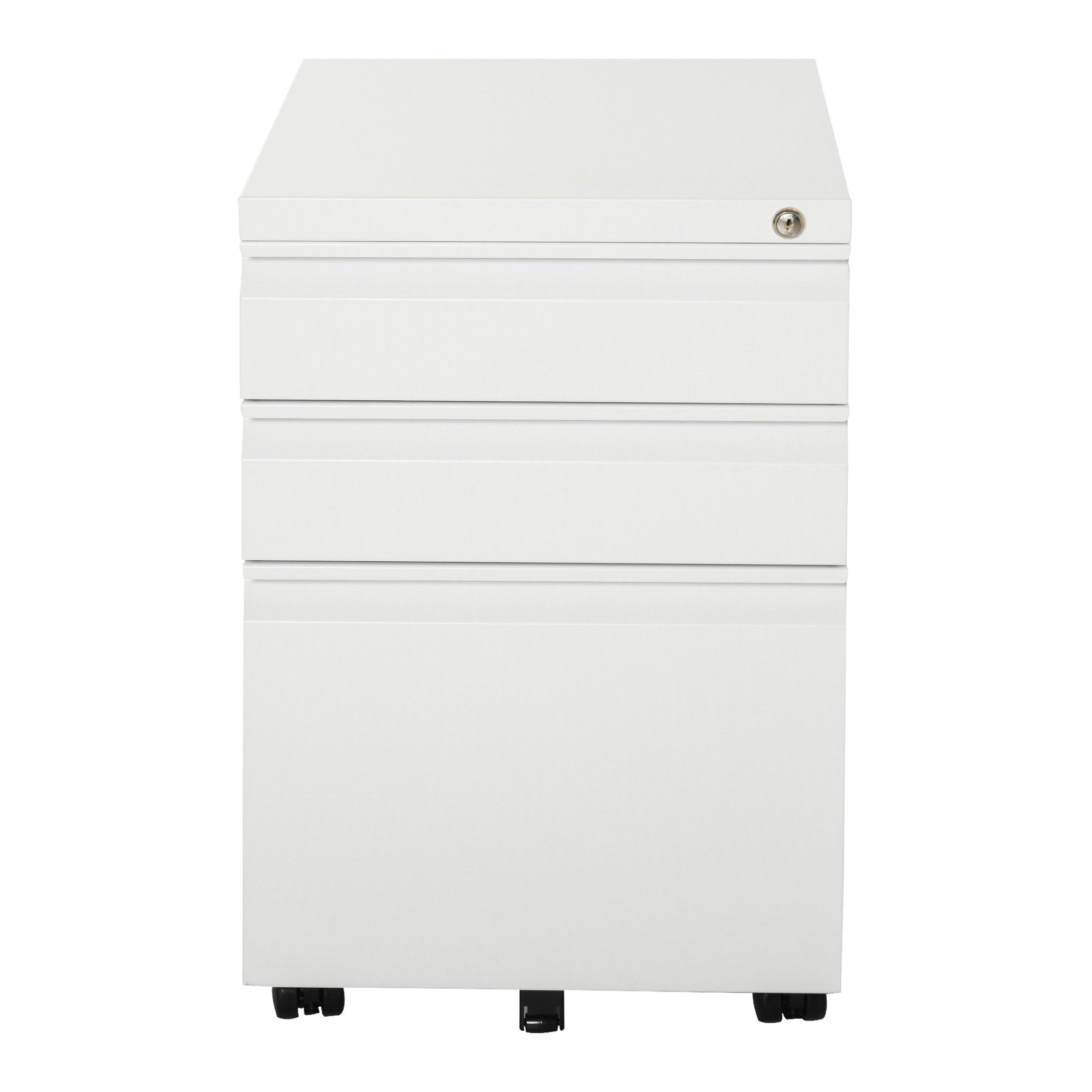 Vinsetto Mobile Vertical File Cabinet Lockable Metal Filling Cabinet with 3 Drawers Anti-tilt Design for Letter A4 Legal Size Fully Assembled Except Casters White