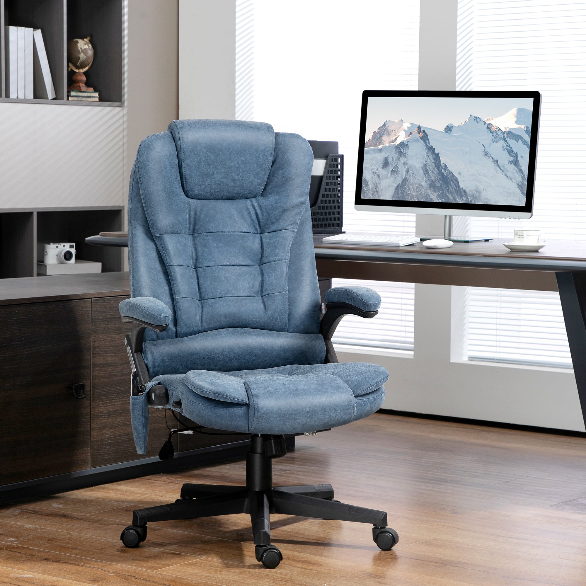 Ergonomic Massage Office Chair - Blue | HOMCOM Ergonomic Massage Office Chair - Blue | HOMCOM