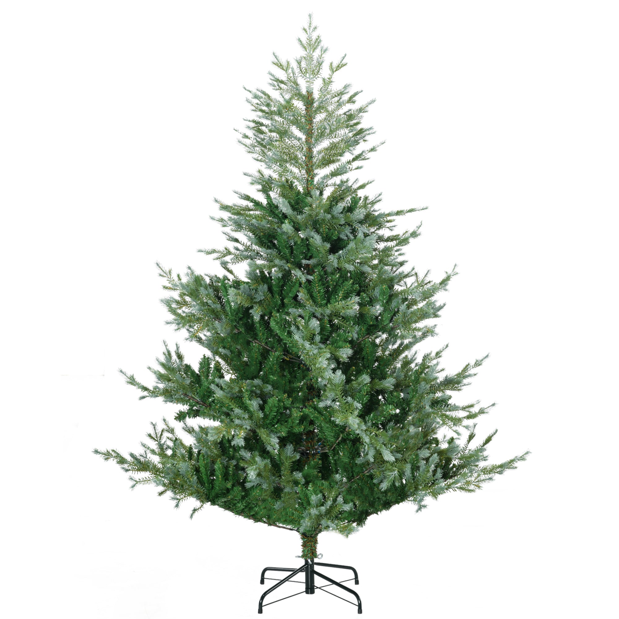 6' Artificial Wide Christmas Tree Holiday Decor, with Easy-to-Shape Branches, Auto Open, Steel Base, Green