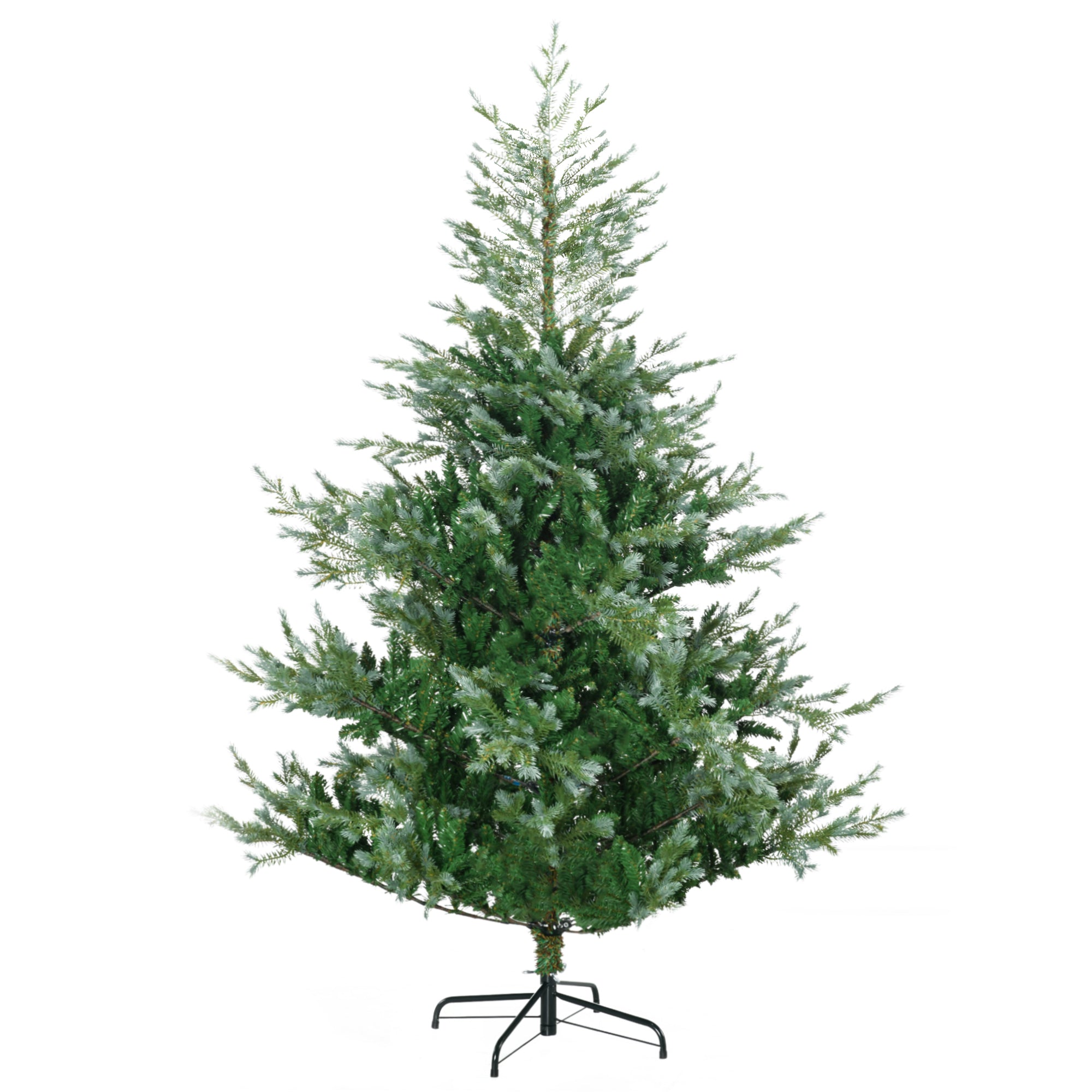 6' Artificial Wide Christmas Tree Holiday Decor, with Easy-to-Shape Branches, Auto Open, Steel Base, Green