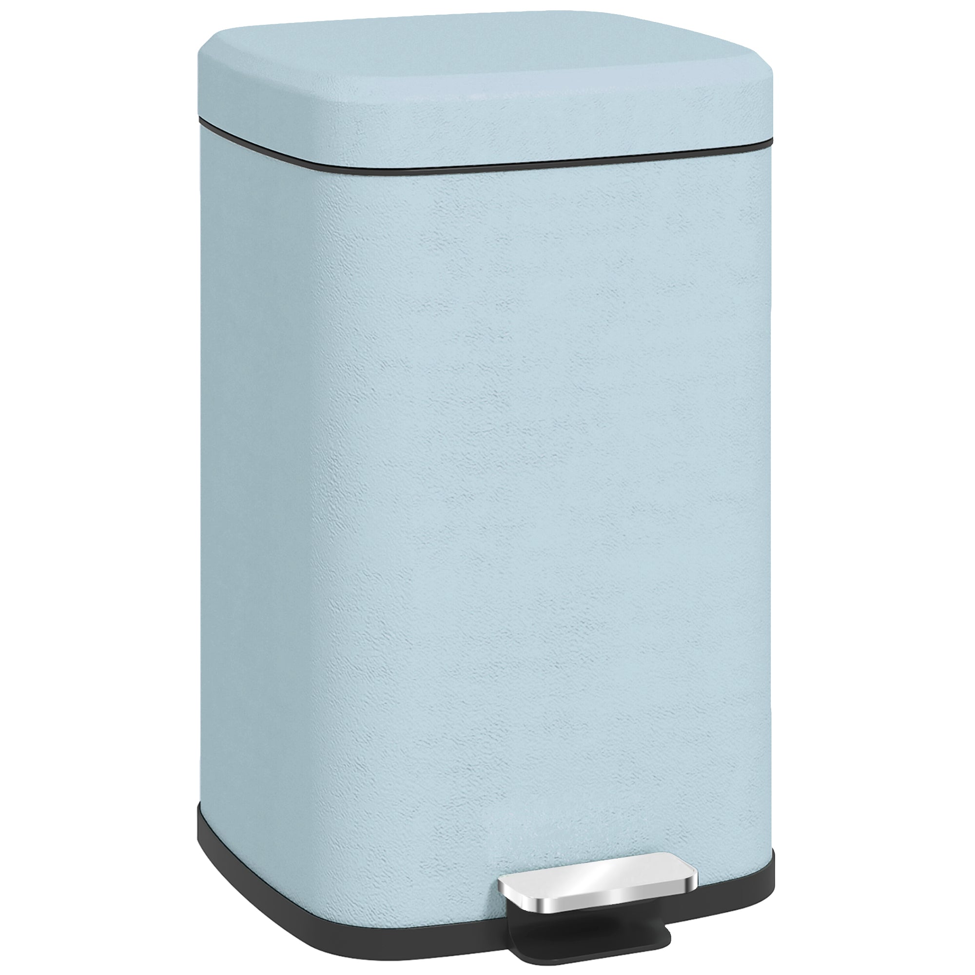 HOMCOM 20 Litre Pedal Bin, Fingerprint Proof Kitchen Bin with Soft-close Lid, Metal Rubbish Bin with Foot Pedal and Removable Inner Bucket, Light Green