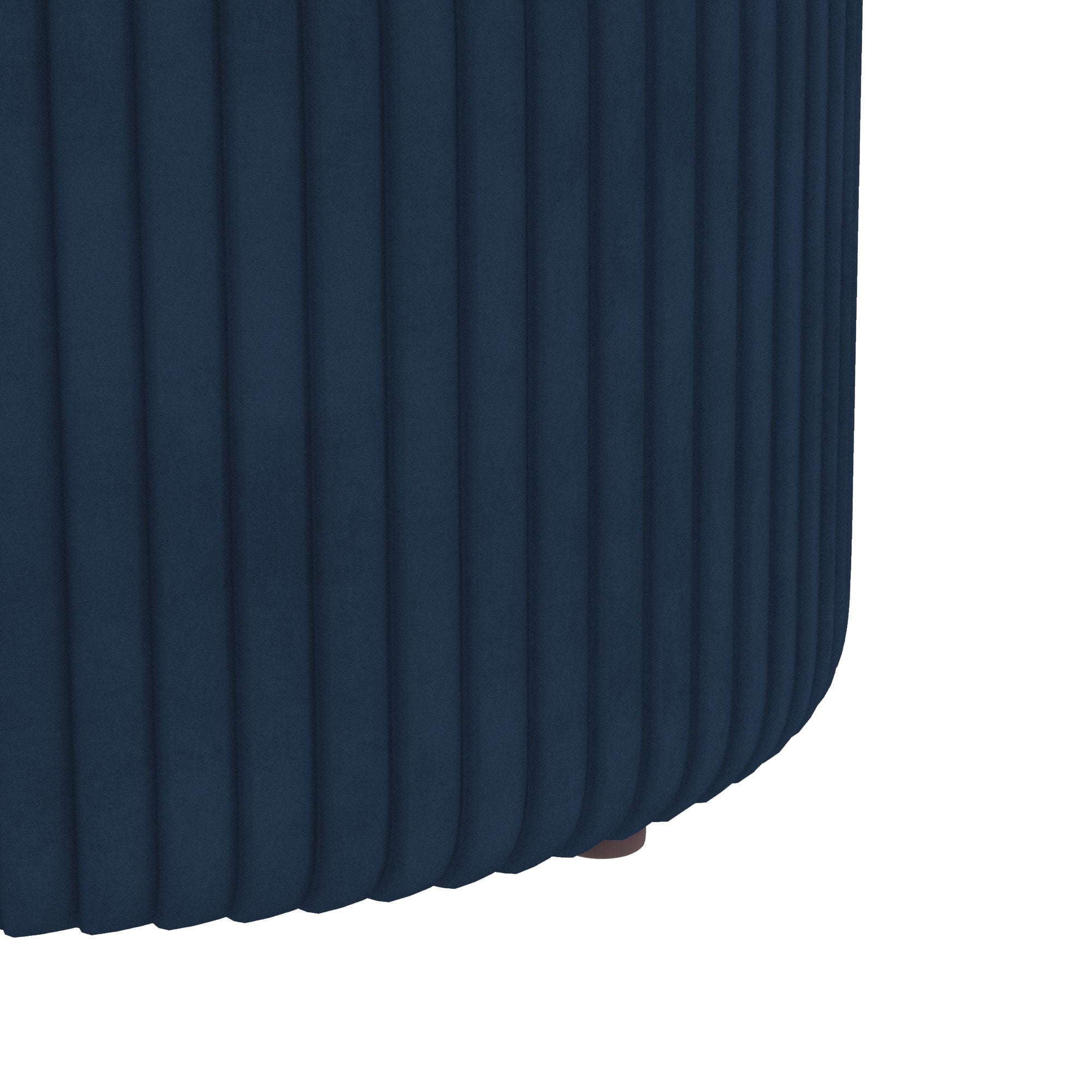 HOMCOM Round Pouffe, Velvet-feel Fabric Upholstered Storage Foot Stool with Removable Top, Padded Seat and Hidden Space for Living Room, Dark Blue