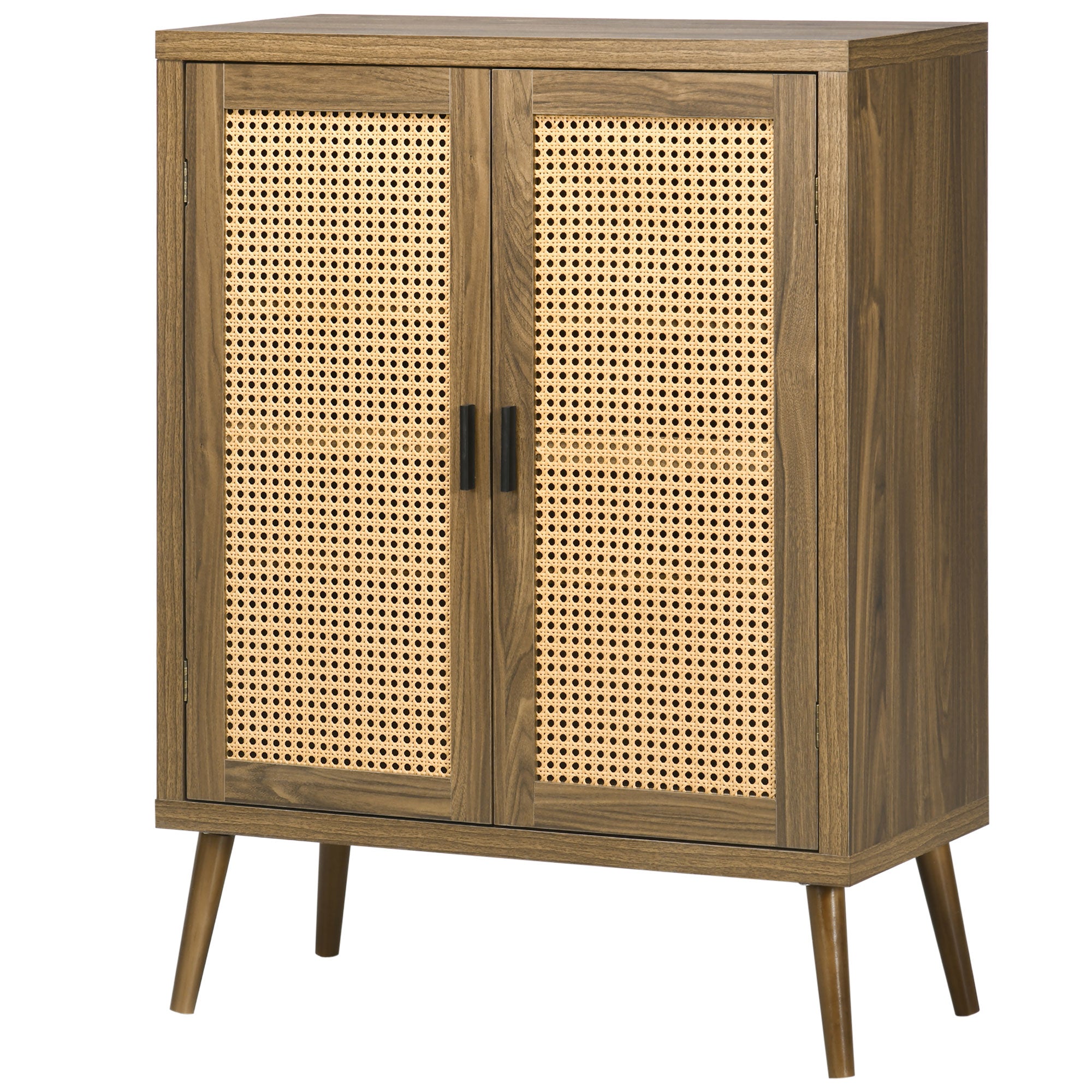 Sideboard Buffet Cabinet with Rattan Doors Brown