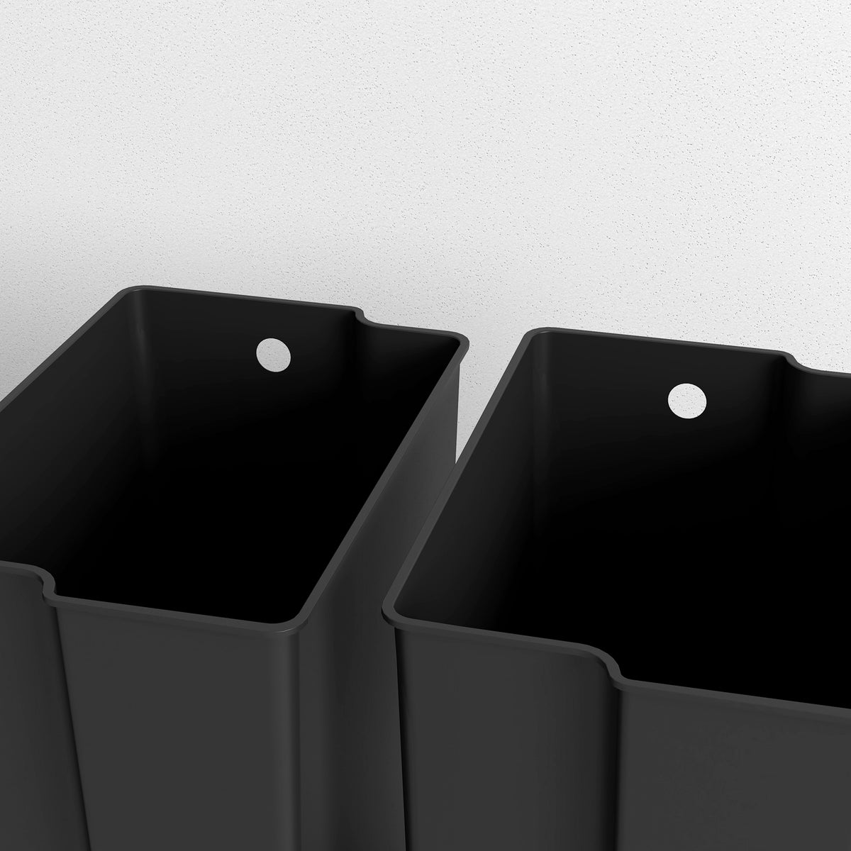 2 x 6.6 Gallon Dual Trash Can, Soft-Close Lid Stainless Steel Double Garbage Bin with Removable Inner Buckets and Handles for Kitchen, Office, Bathroom, Black