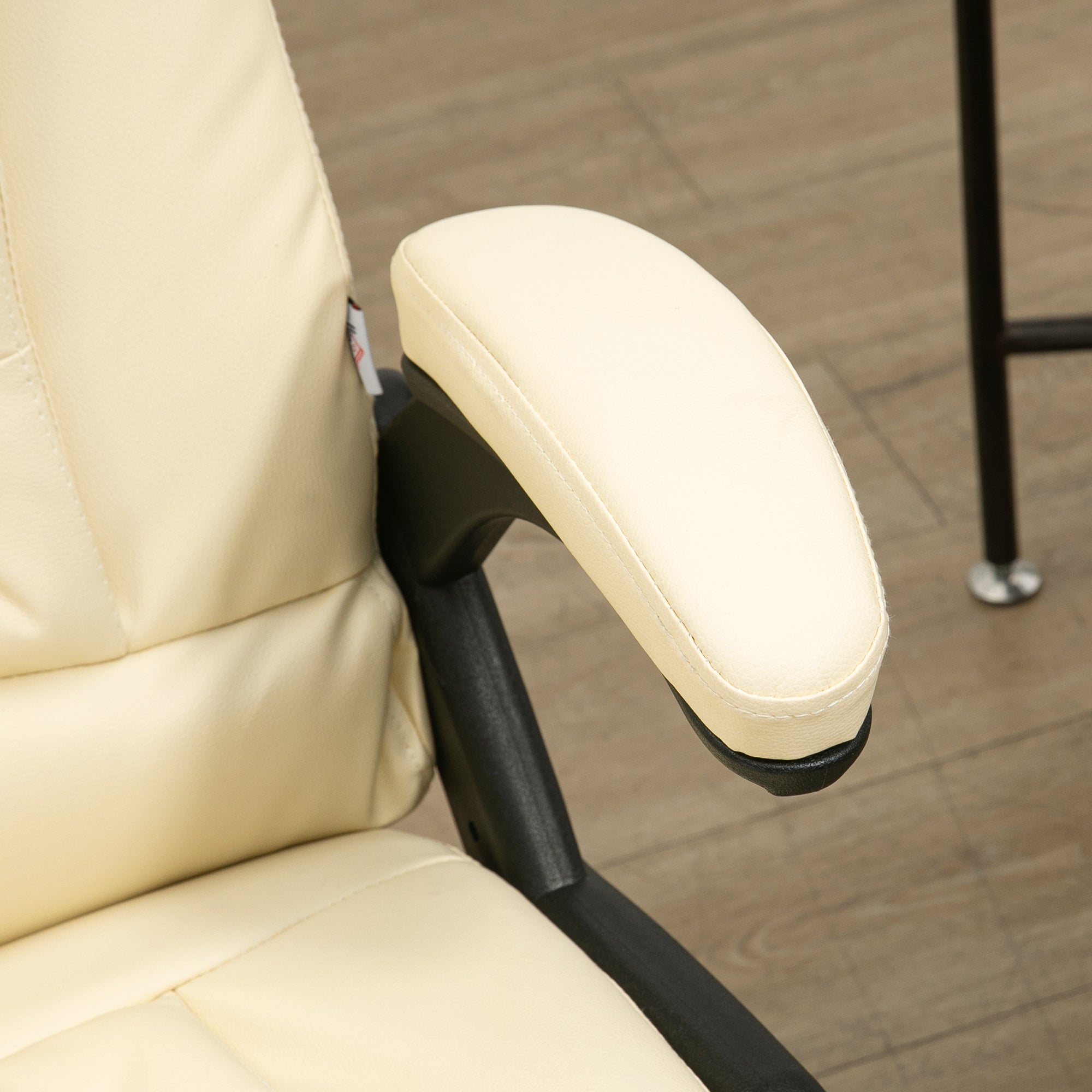 Massage Office Chair, Heated Reclining Computer Chair with 6 Vibration Points, Armrest and Remote, Beige