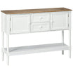 Console Table with 2 Drawers Cabinets & Bottom Shelf, Vintage Entryway Table, White