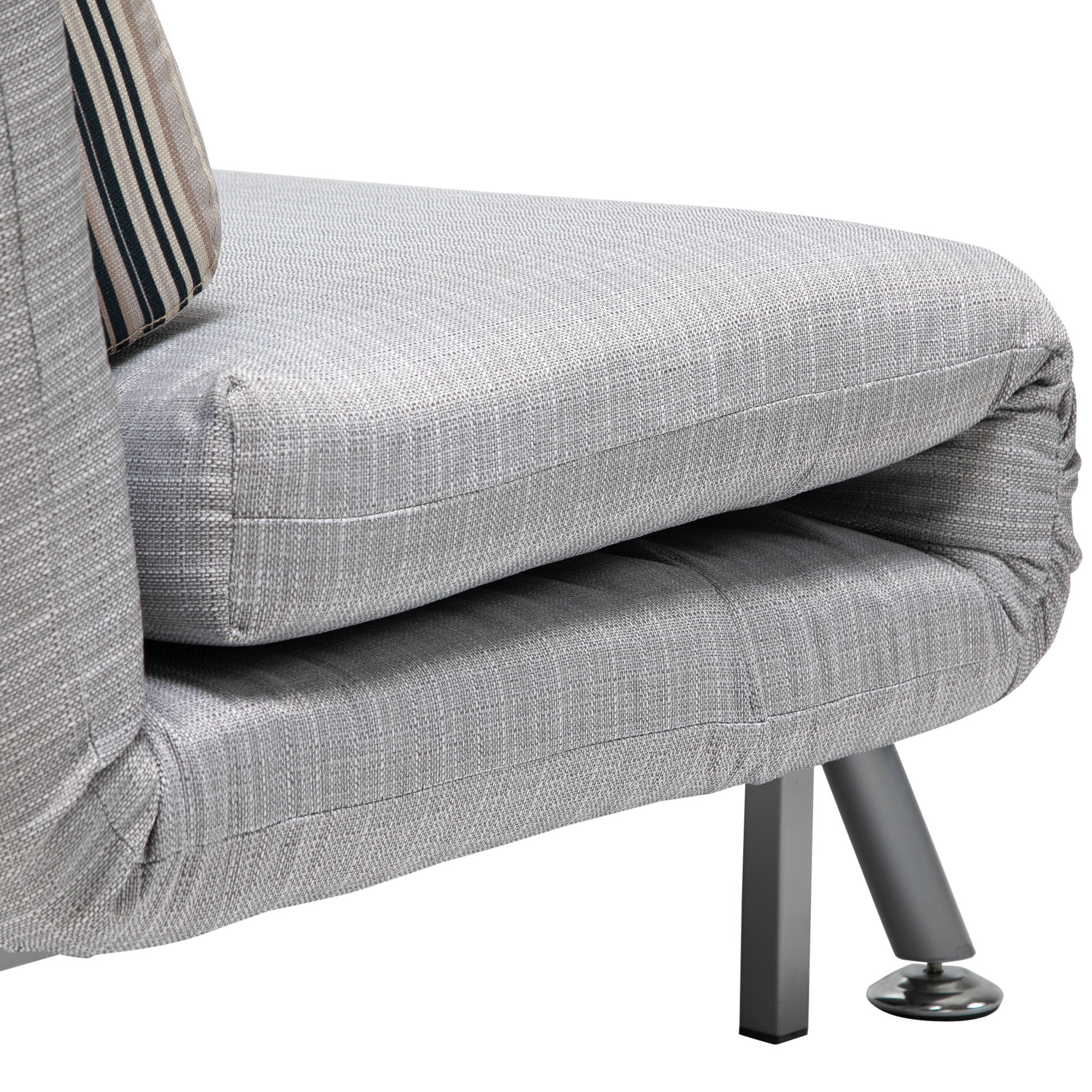 HOMCOM Single Sofa Bed, 1 Person Sleeper Foldable Lounge with Pillow, Grey