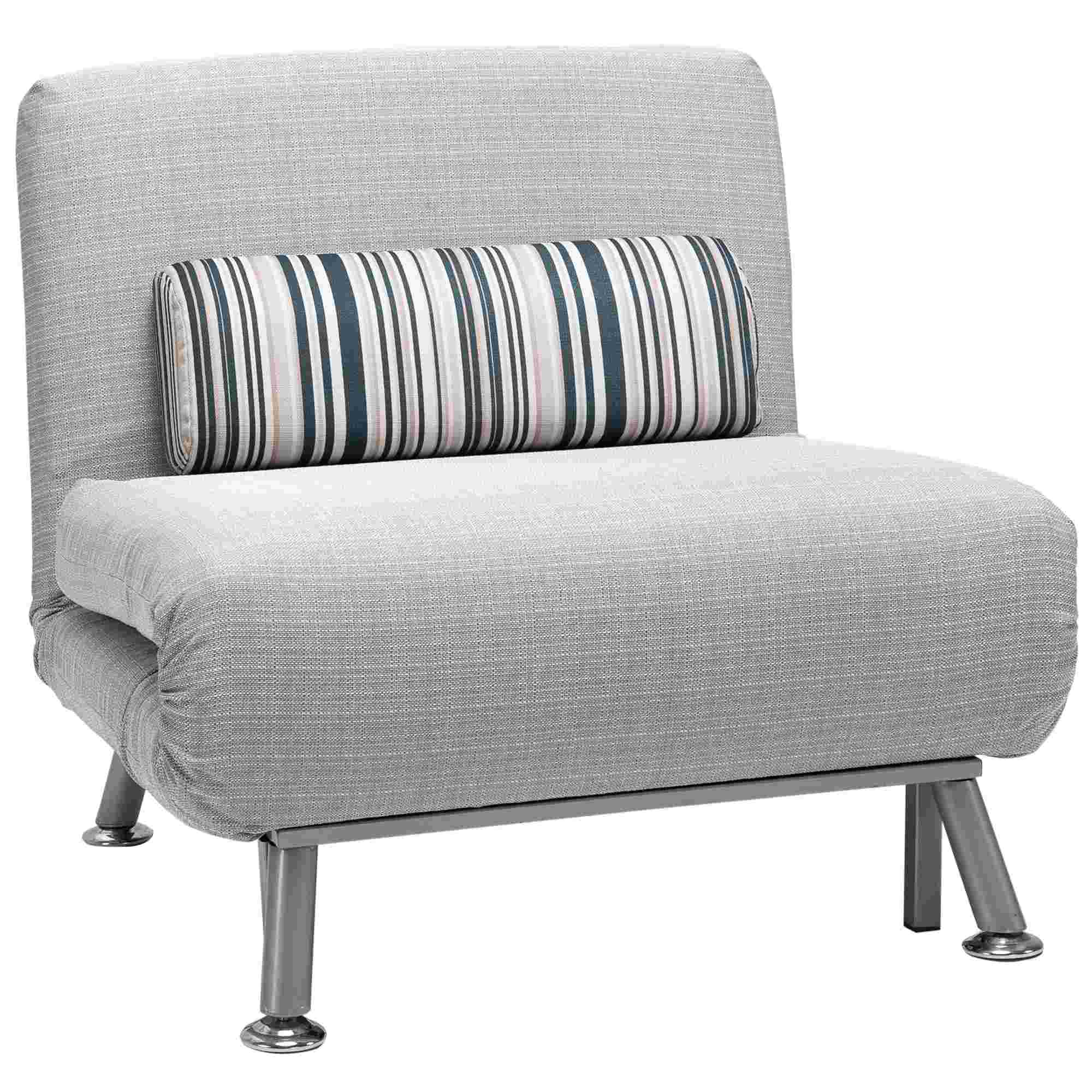 HOMCOM Single Sofa Bed, 1 Person Sleeper Foldable Lounge with Pillow, Grey