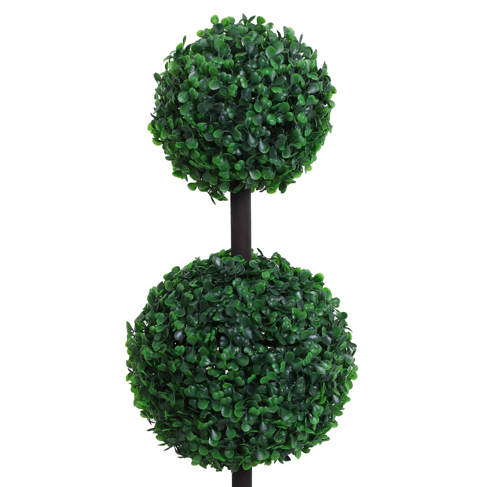 Outsunny Boxwood Topiary Tree 2-ball artificial plant, UV resistant for Home Office, Living Room Decor, Dark Green